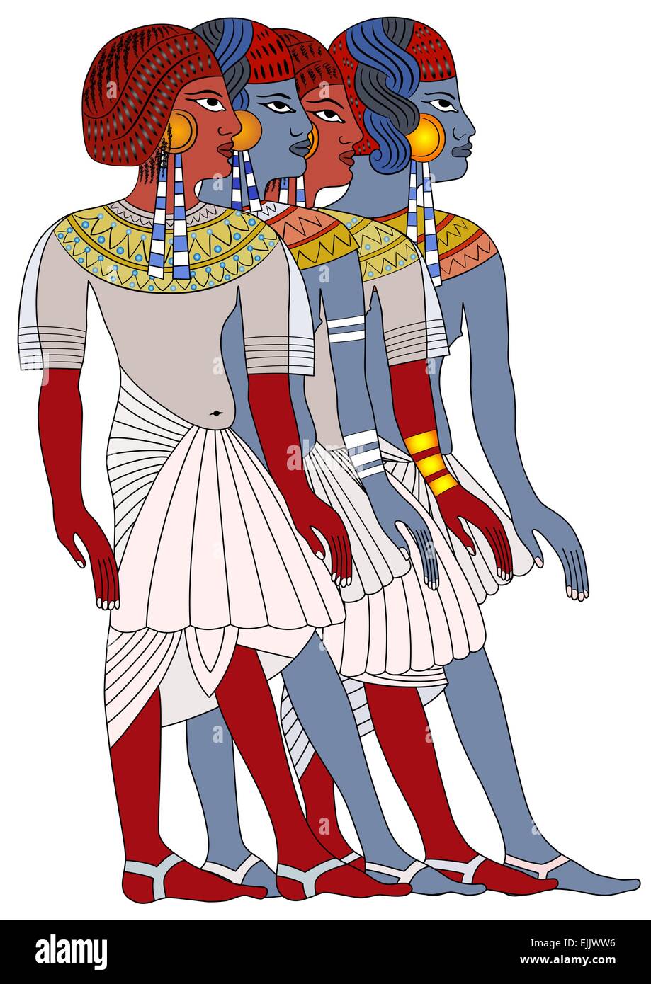 Le donne di Antico Egitto - vettore Illustrazione Vettoriale