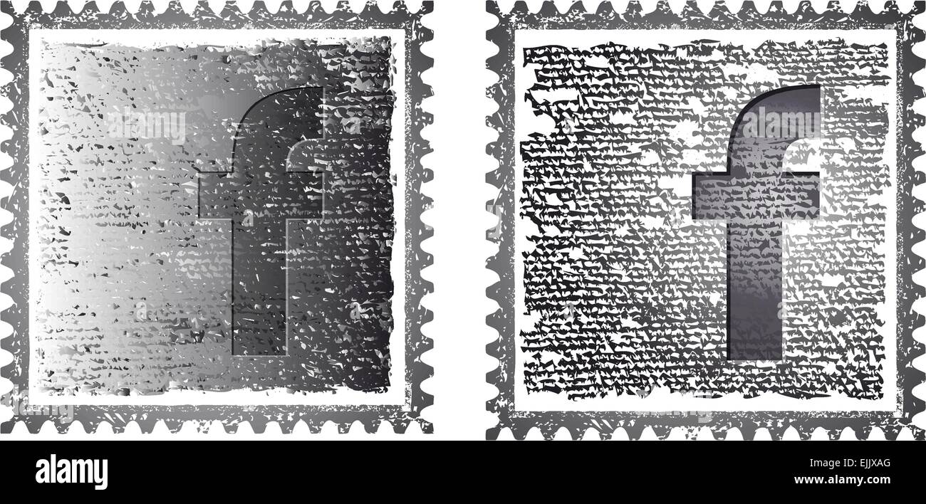 Illustrazione Vettoriale dell'icona di Facebook in stile grunge Illustrazione Vettoriale