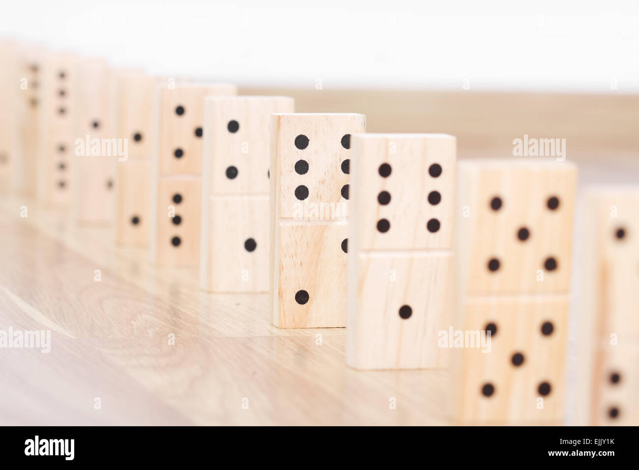 Legno pezzi di domino Foto Stock