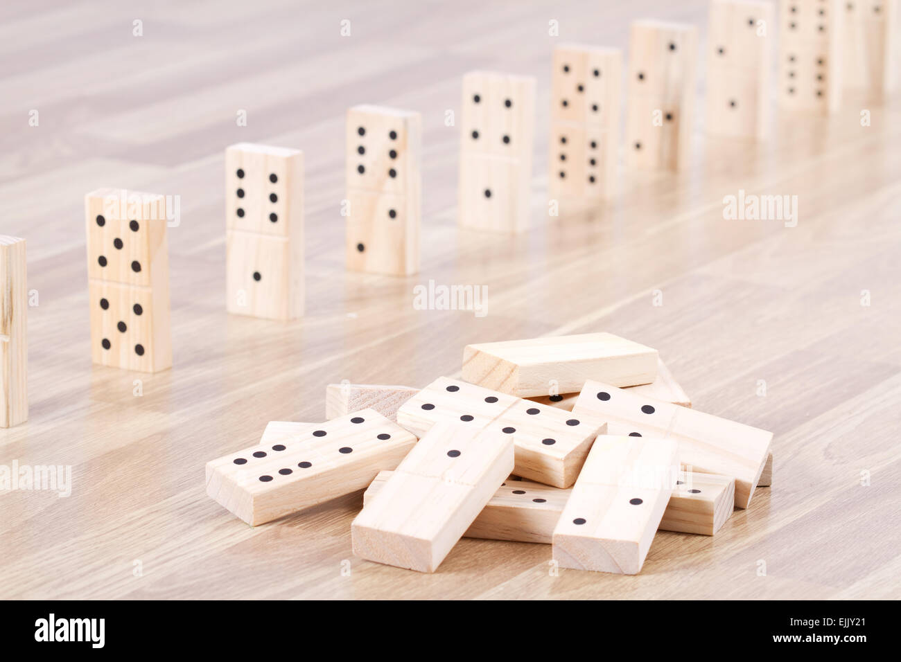Legno domino Foto Stock