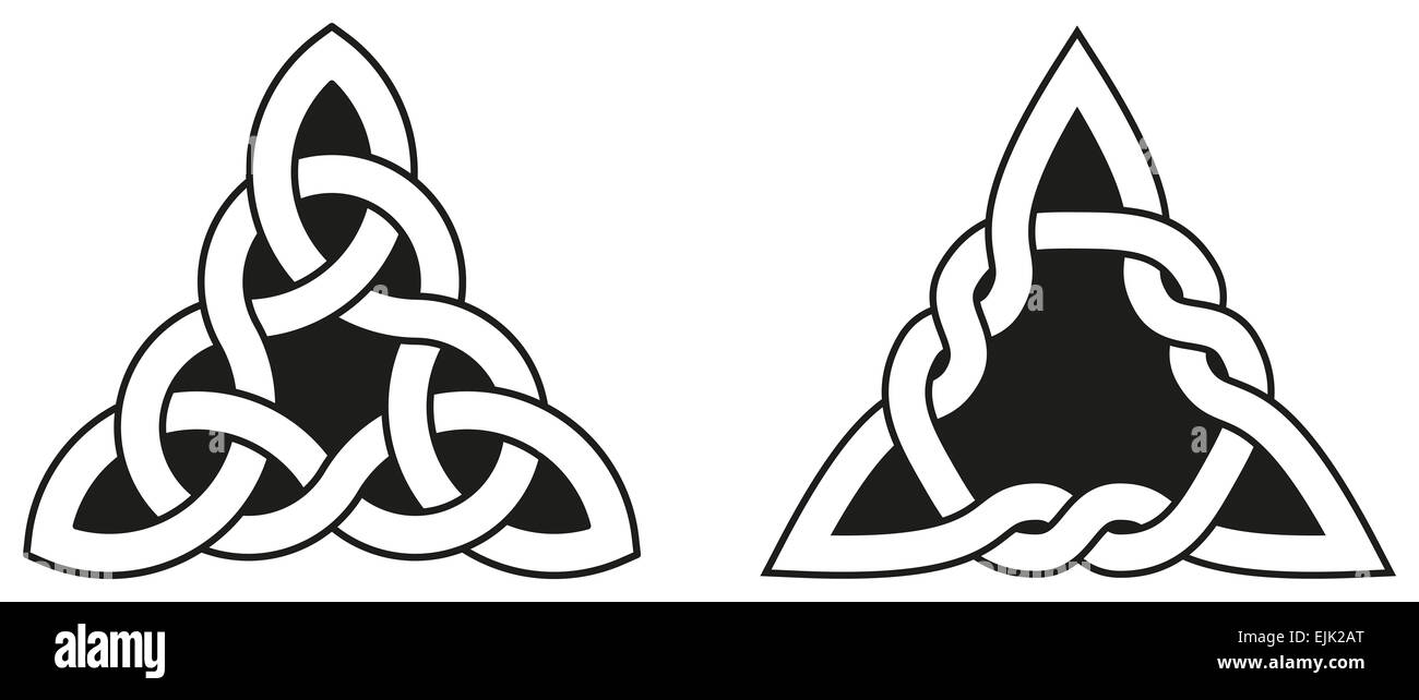 Due triangolo celtico nodi Foto Stock