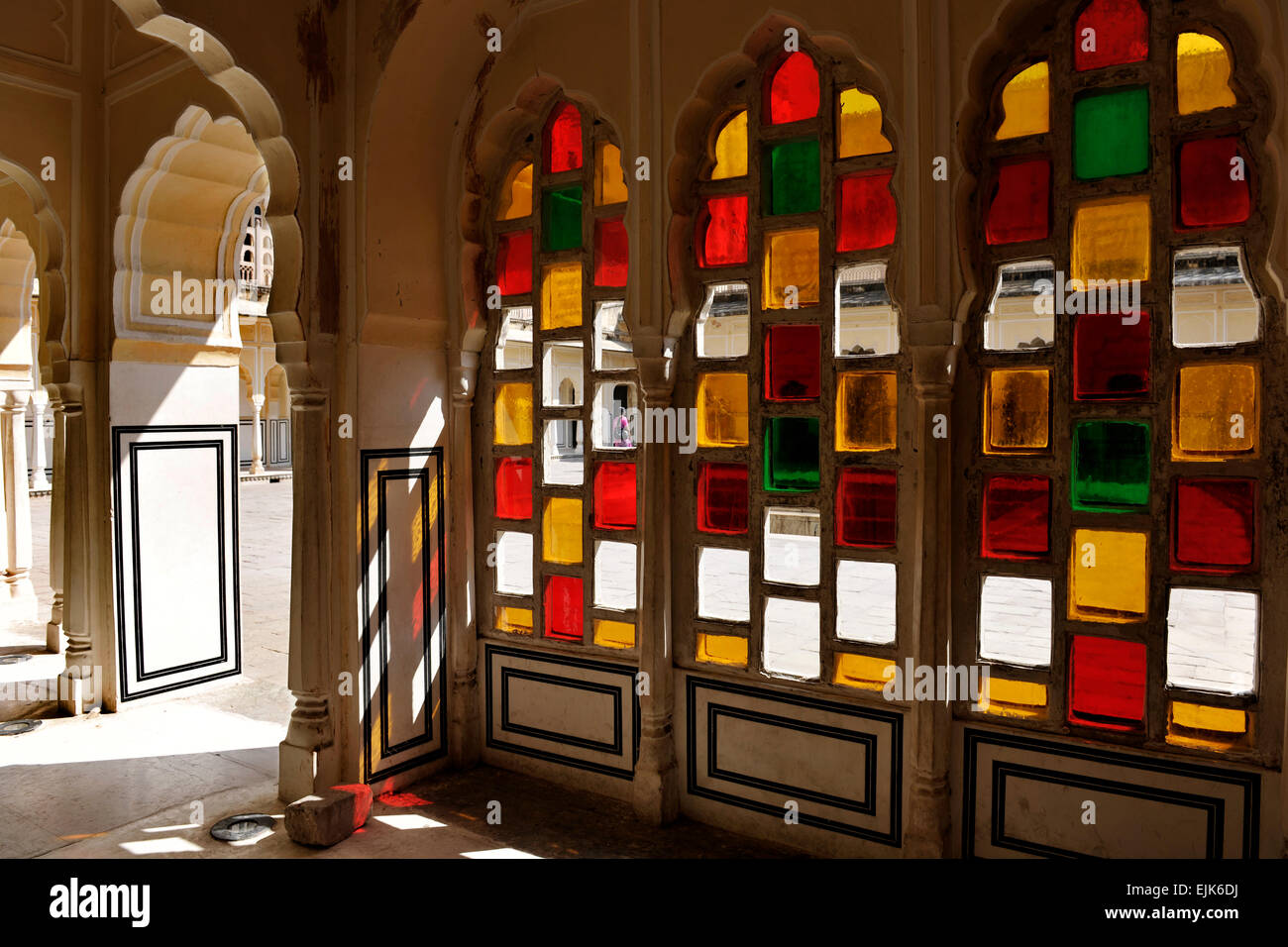 Hawa Mahal, Palazzo di venti Hindi (traduzione), Jaipur, Rajasthan, India Foto Stock