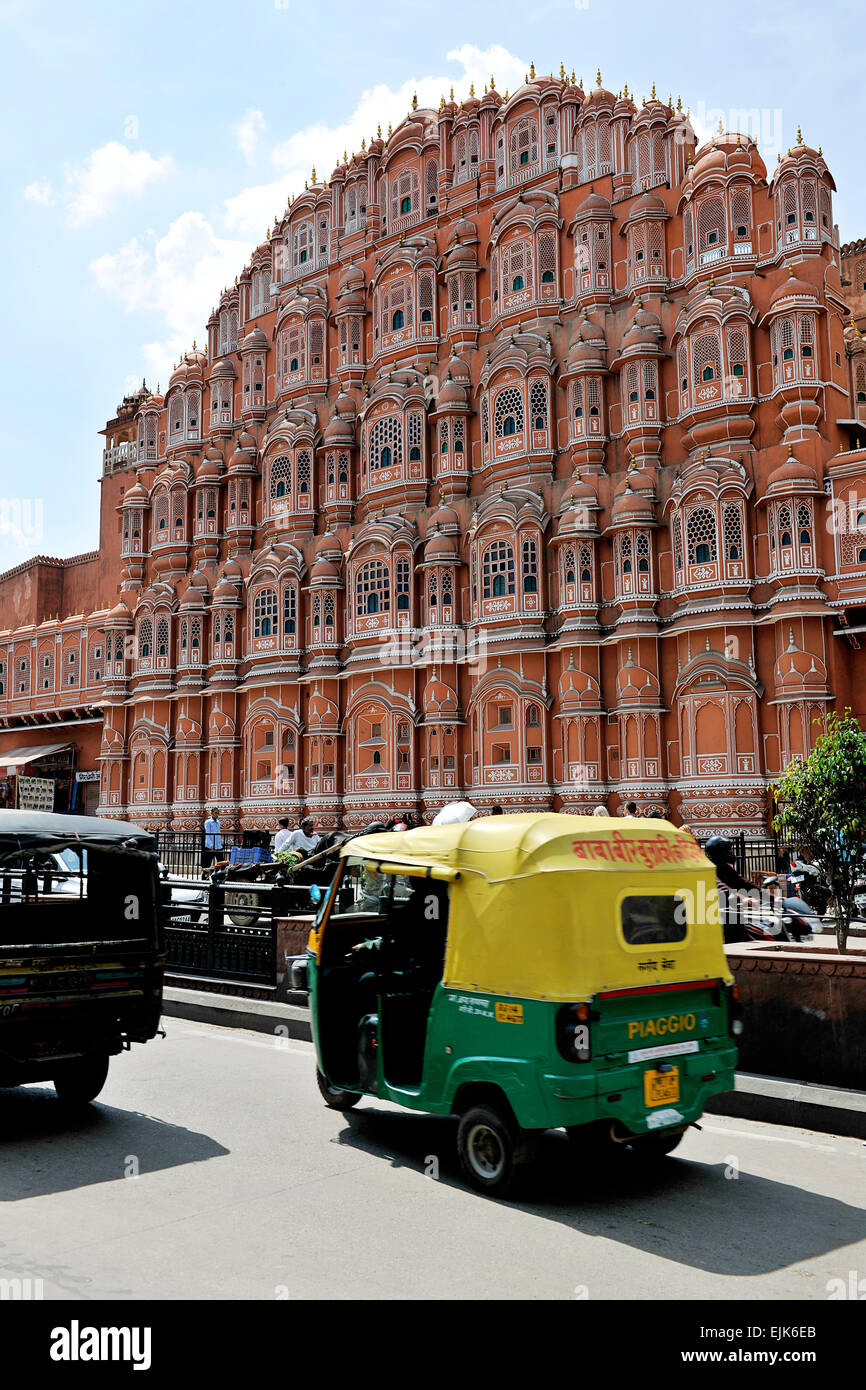 Hawa Mahal, Palazzo di venti Hindi (traduzione), Jaipur, Rajasthan, India Foto Stock