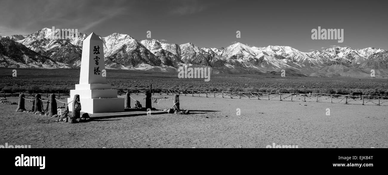 Manzanar Relocation Camp monumento cimitero Foto Stock