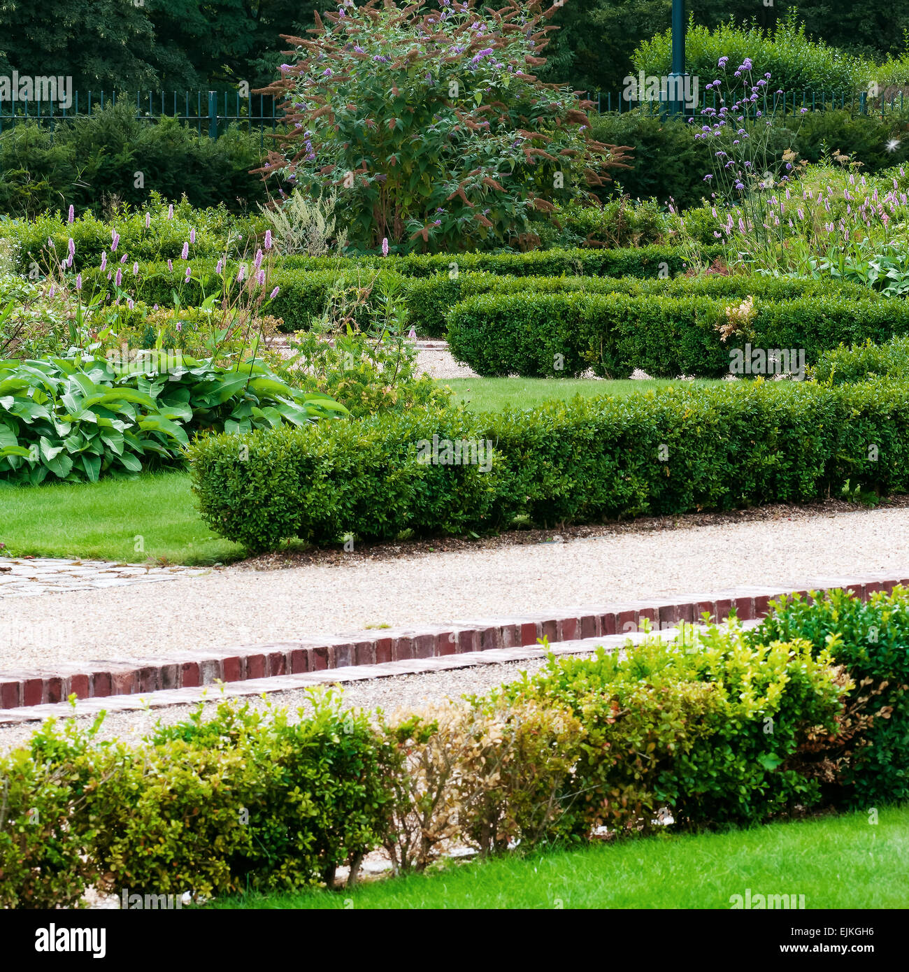Il giardino inglese e il sentiero composizione quadrata Foto Stock