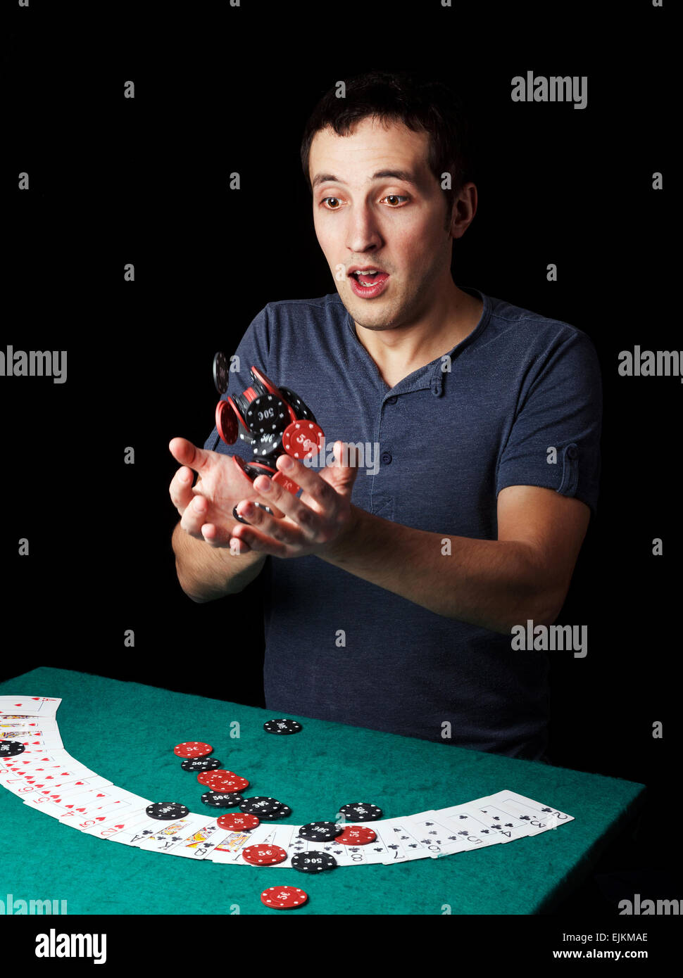 giocatore di poker Foto Stock