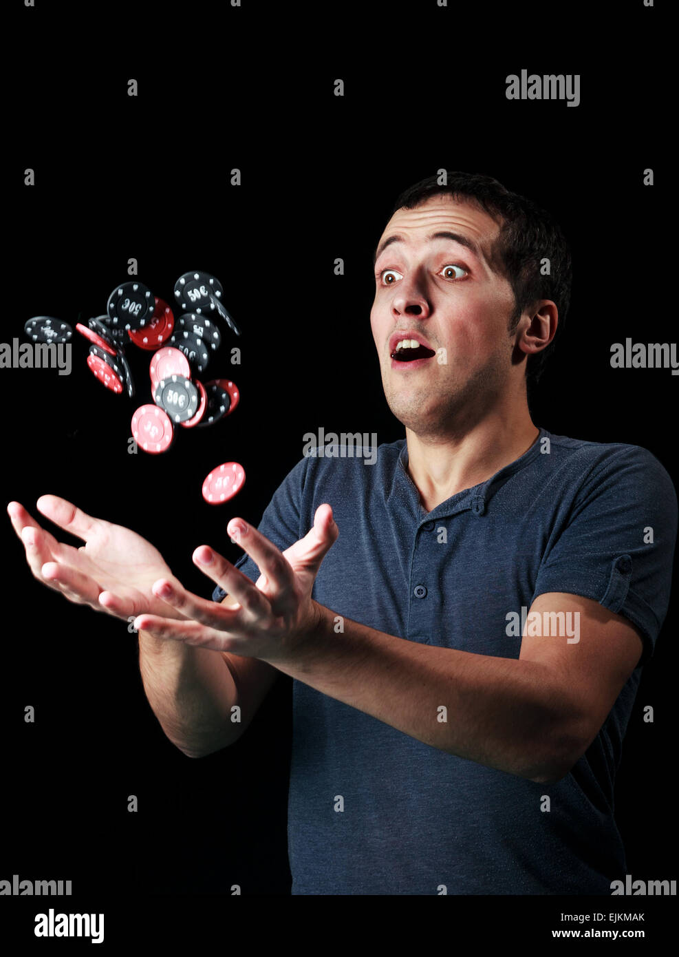 giocatore di poker Foto Stock