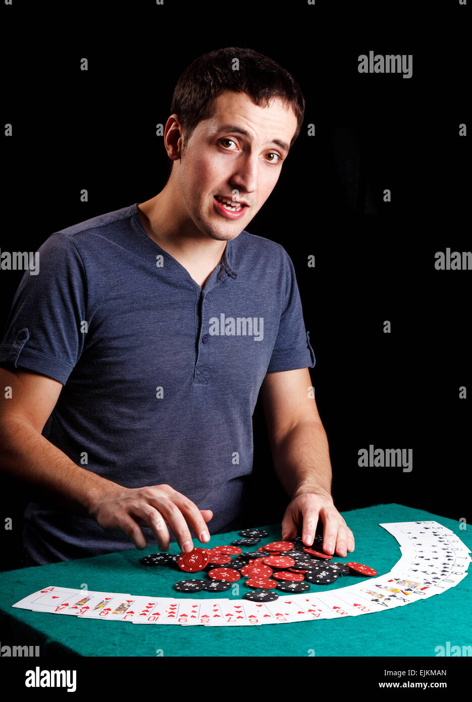giocatore di poker Foto Stock