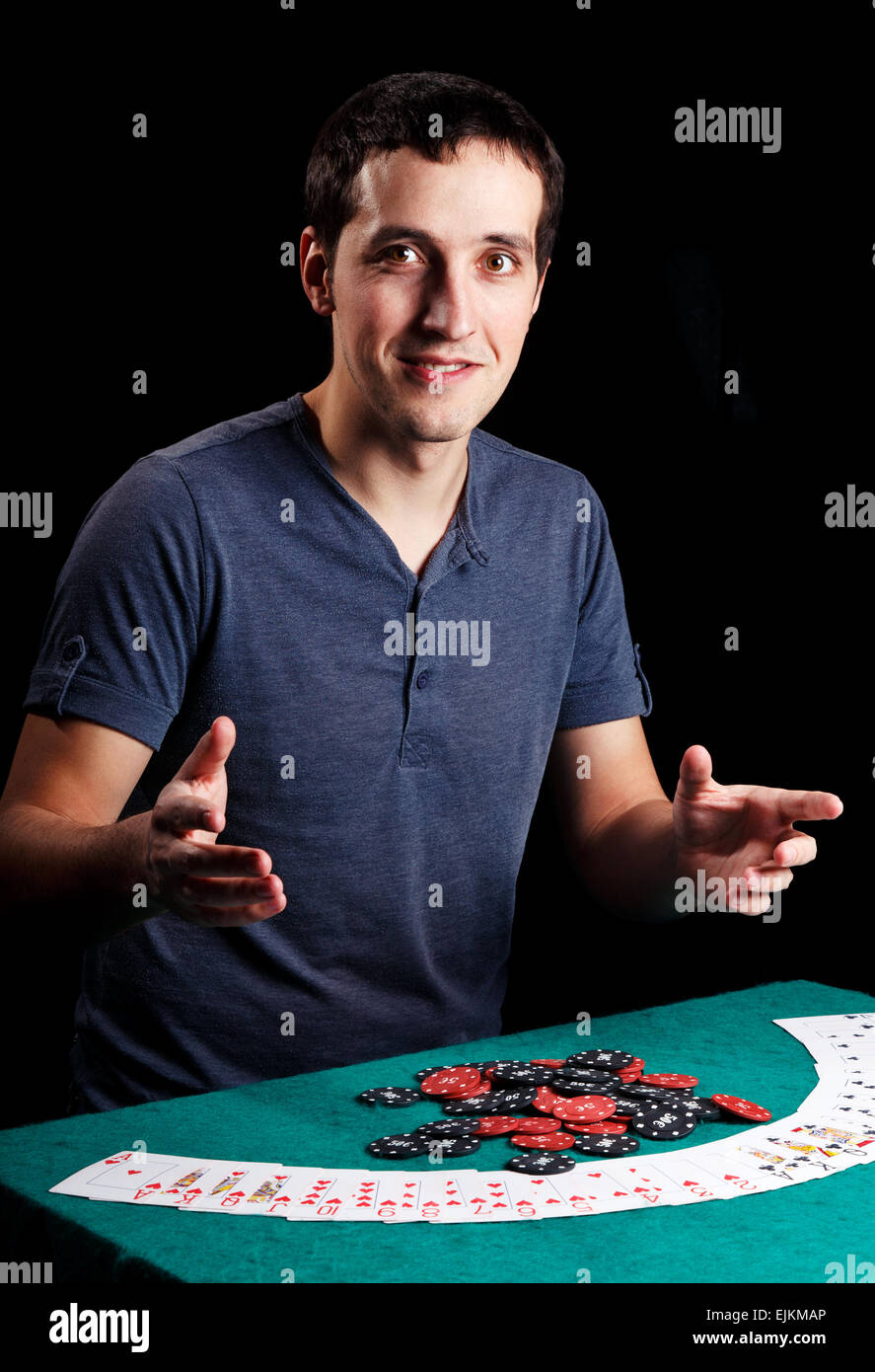 giocatore di poker Foto Stock