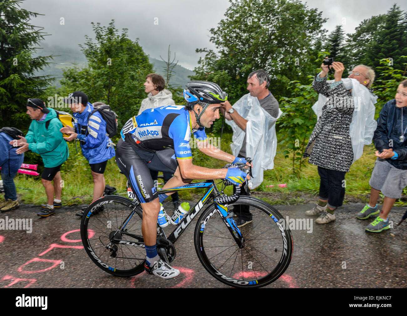 Tiago Machado, Team Netapp-Endura, Tour de France 2014, stadio 8 Tomblaine-Geradmer montagne Vosges Francia Europa Foto Stock