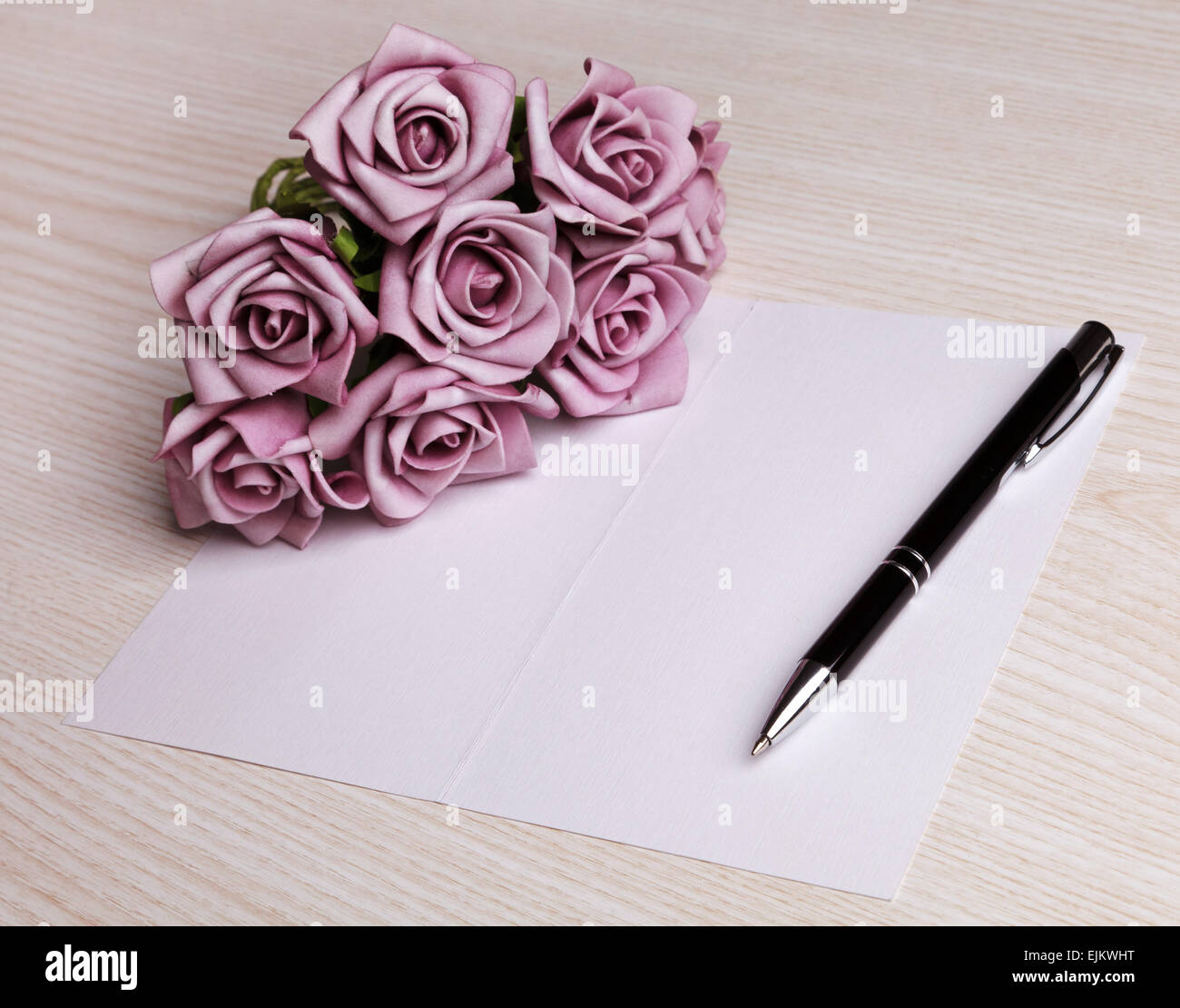 Scheda vuota con fiori Foto Stock