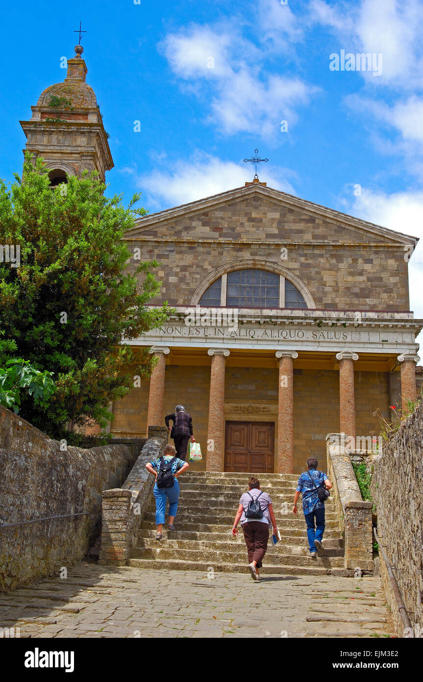 Montalcino, Duomo e San Salvatore cattedrale, Val d'Orcia, Val d'Orcia, Sito Patrimonio Mondiale dell'UNESCO, in provincia di Siena, Toscana, Ital Foto Stock