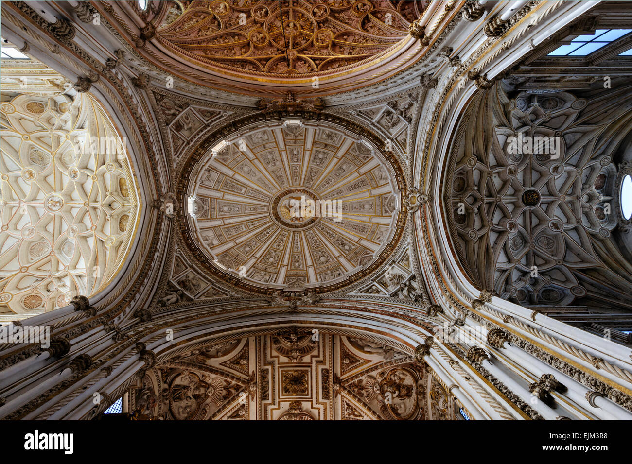 Cupola interna della Moschea Mezquita Cattedrale di Córdoba Foto Stock
