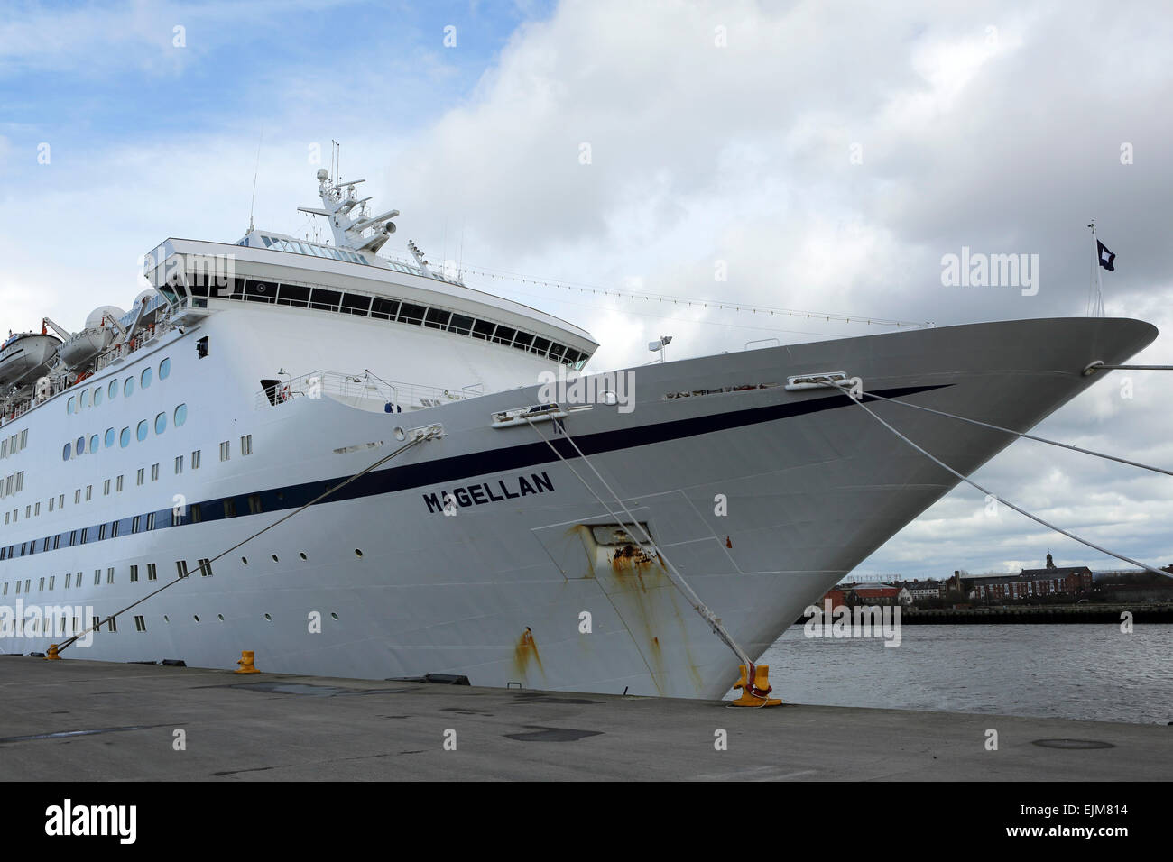 La MS Magellan nave da crociera ormeggiata al Porto di Tyne, Inghilterra. Foto Stock