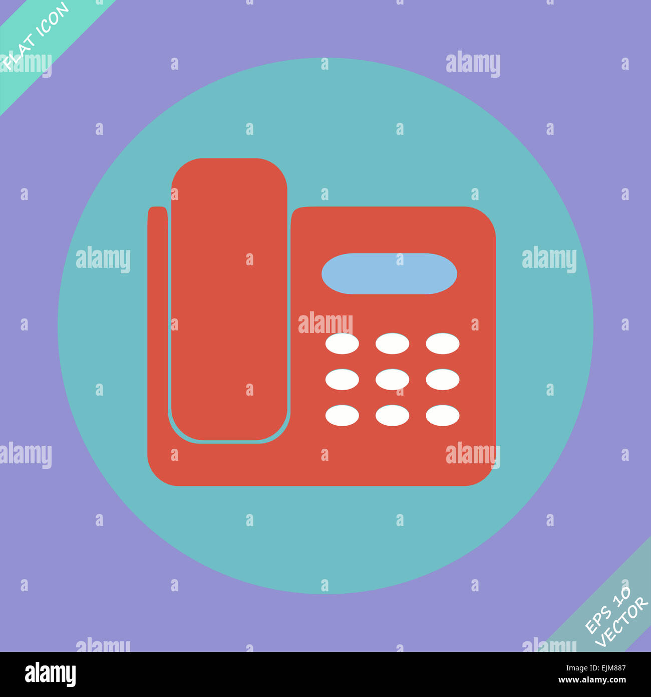 Icona del telefono isolato - illustrazione vettoriale. Foto Stock