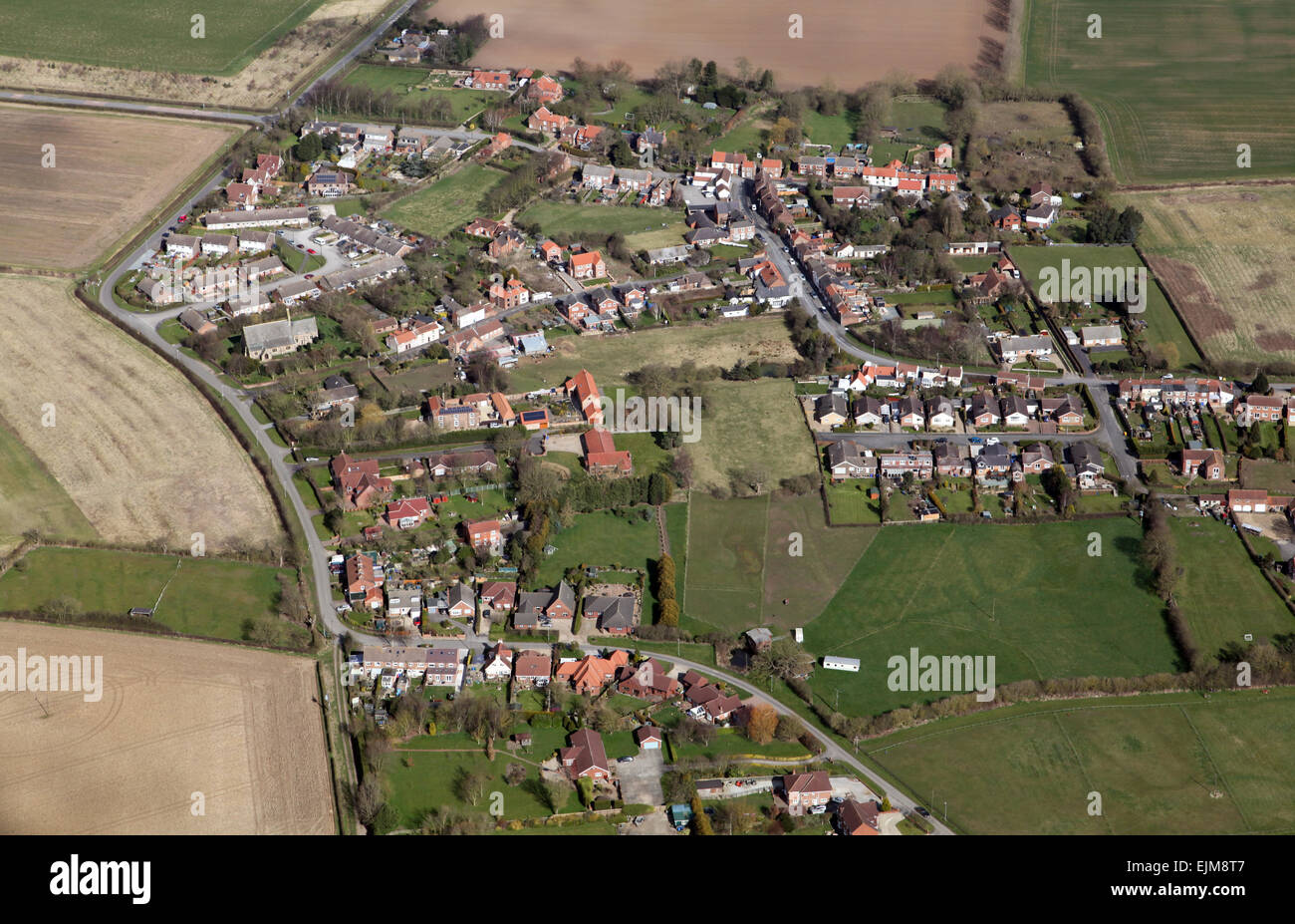 Vista aerea del villaggio di Withernwick in East Yorkshire, Regno Unito Foto Stock Vista aerea del villaggio di Withernwick in East Yorkshire, Regno Unito Foto Stock