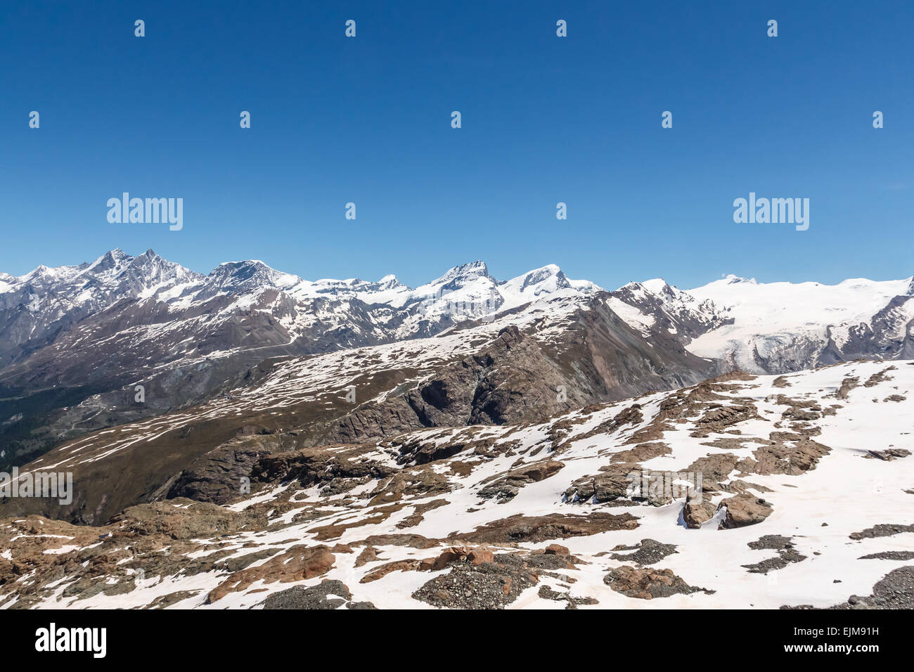 Belle Montagne Paesaggio al Cervino, Svizzera Foto Stock