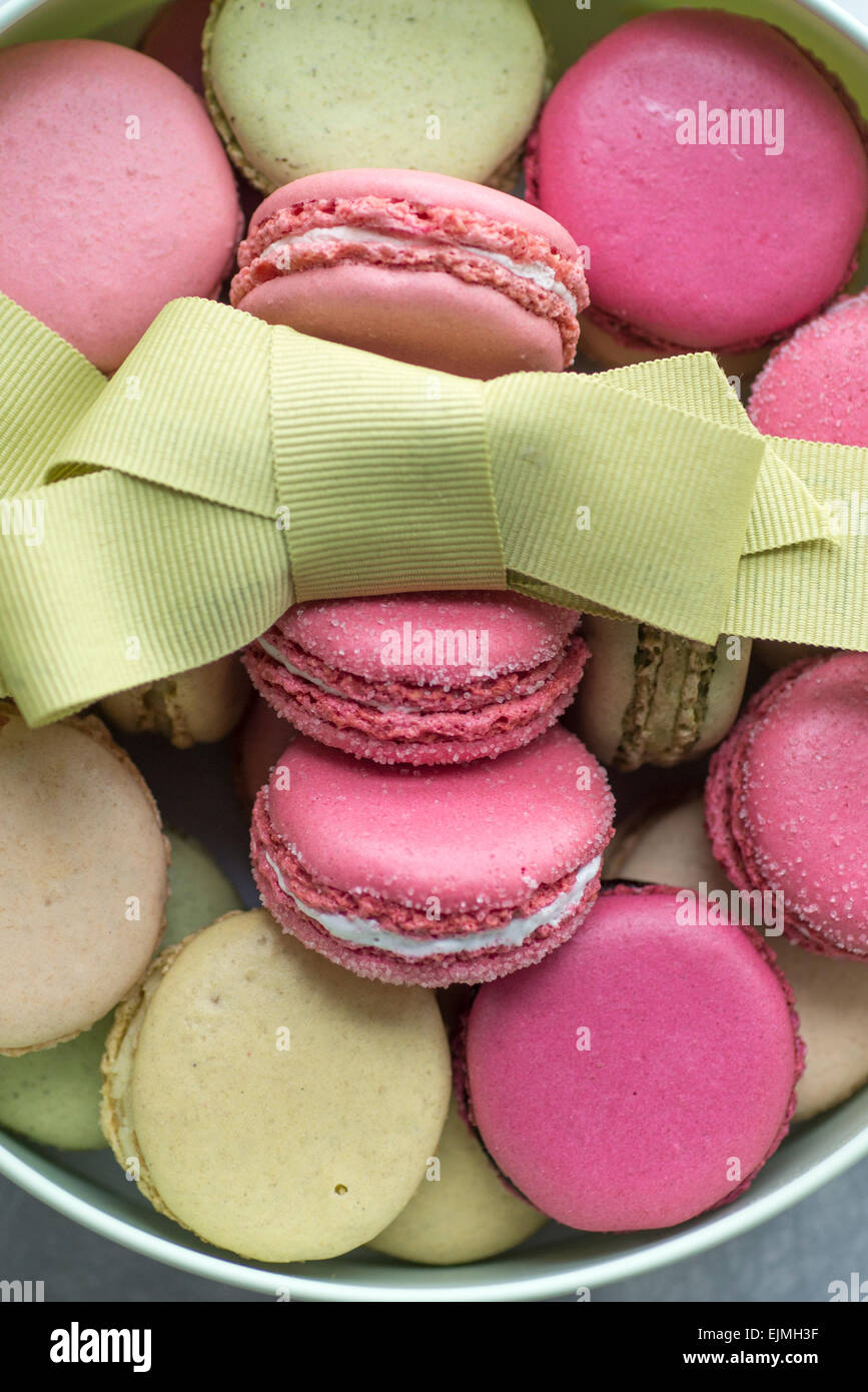 Color pastello macarons francese Foto Stock