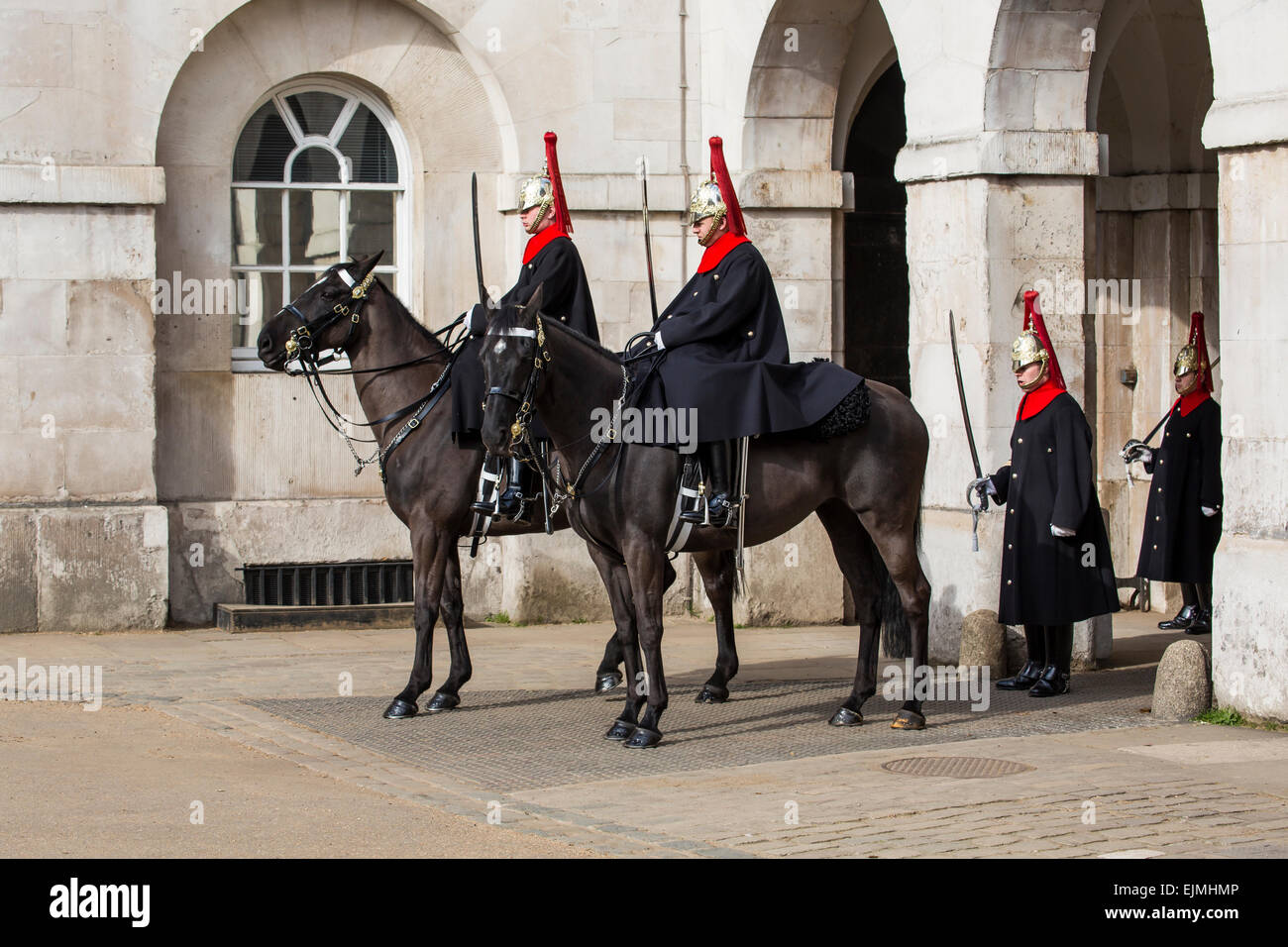 Royal Horse Guards sul dovere con cavallo, Londra Foto Stock