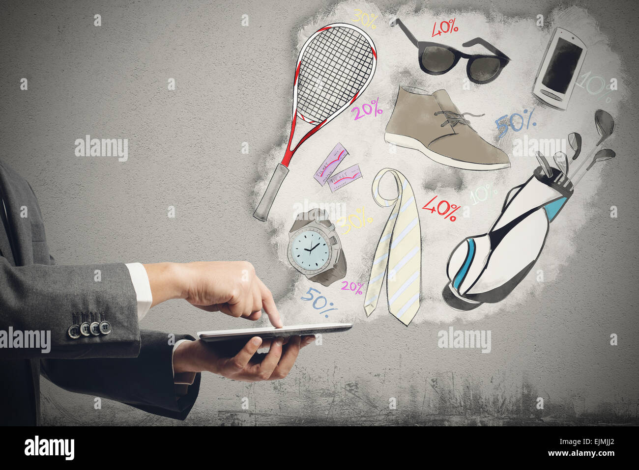 Lo shopping online Foto Stock