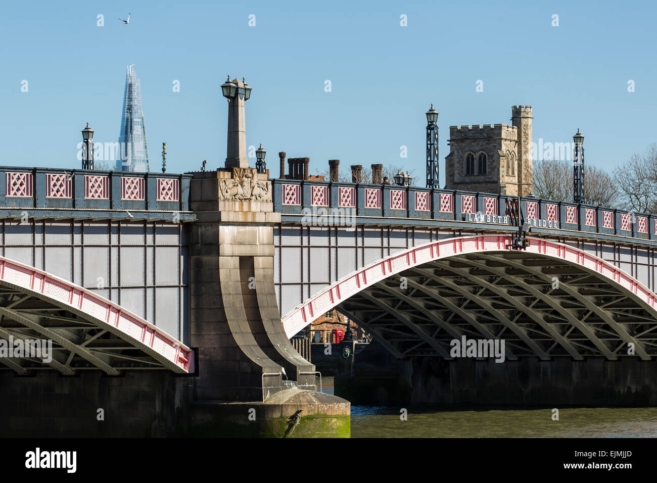 Lambeth Bridge, la Thames, London Foto Stock
