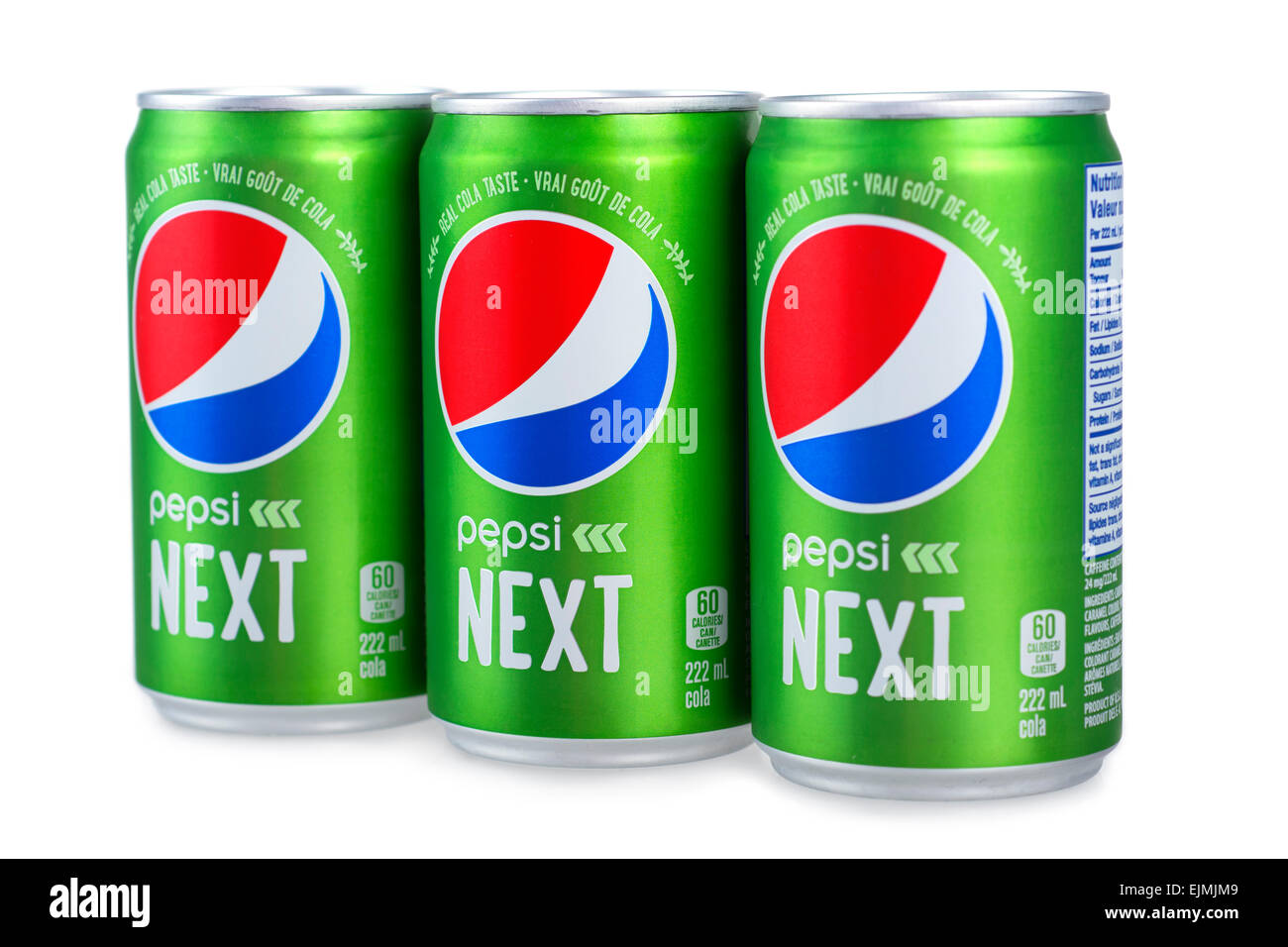 Successivamente, Pepsi Cola barattoli, lattine di Pepsi Foto Stock