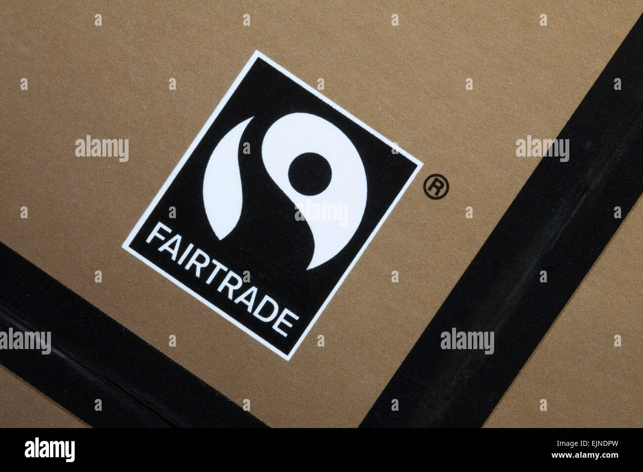 Fairtrade logo sulla confezione di Marks & Spencer Luxury Gold teabags Fairtrade - simbolo del logo del commercio equo e solidale Foto Stock