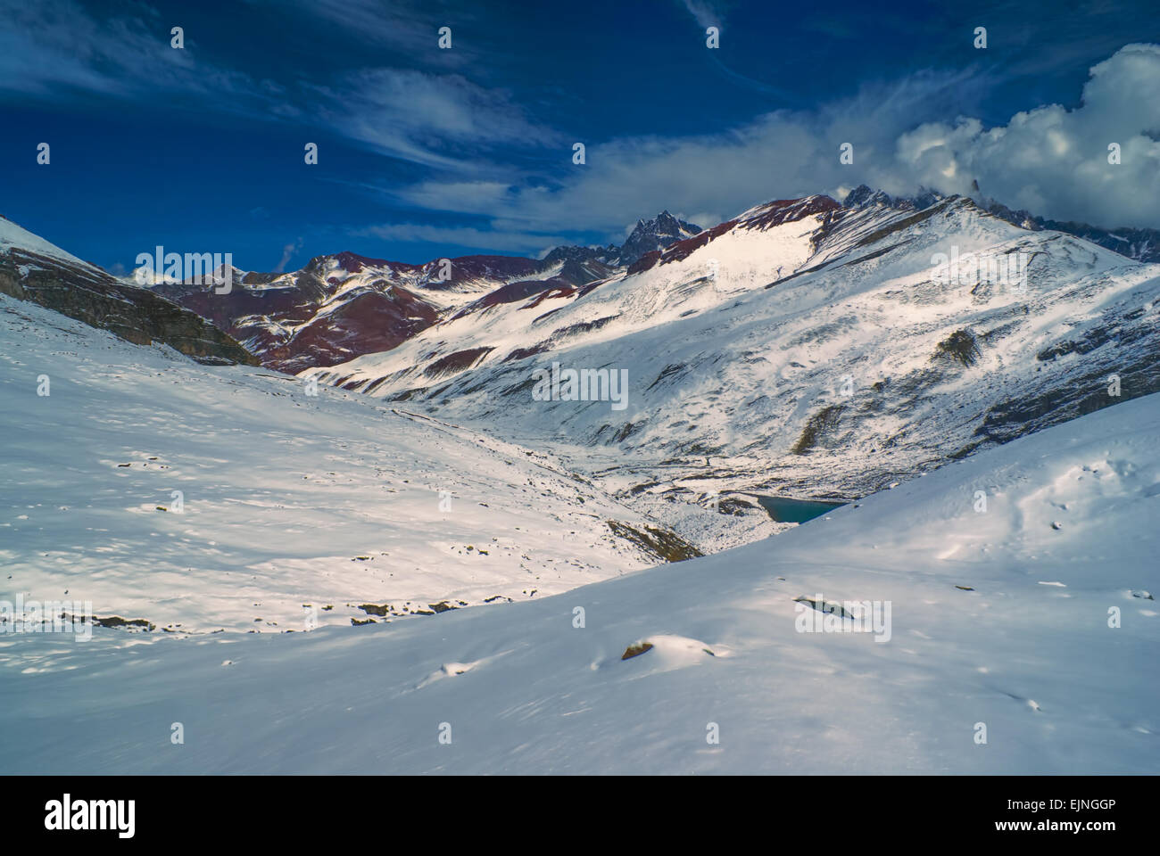 Pittoresca south american Ande del Perù, Ausangate Foto Stock