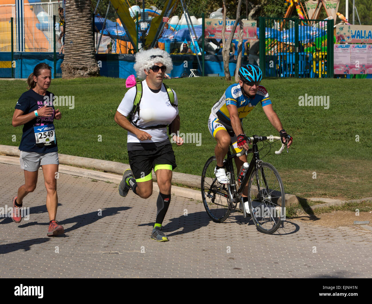 Toulon, Francia bici da corsa donna uomo come donna 5955 Foto Stock