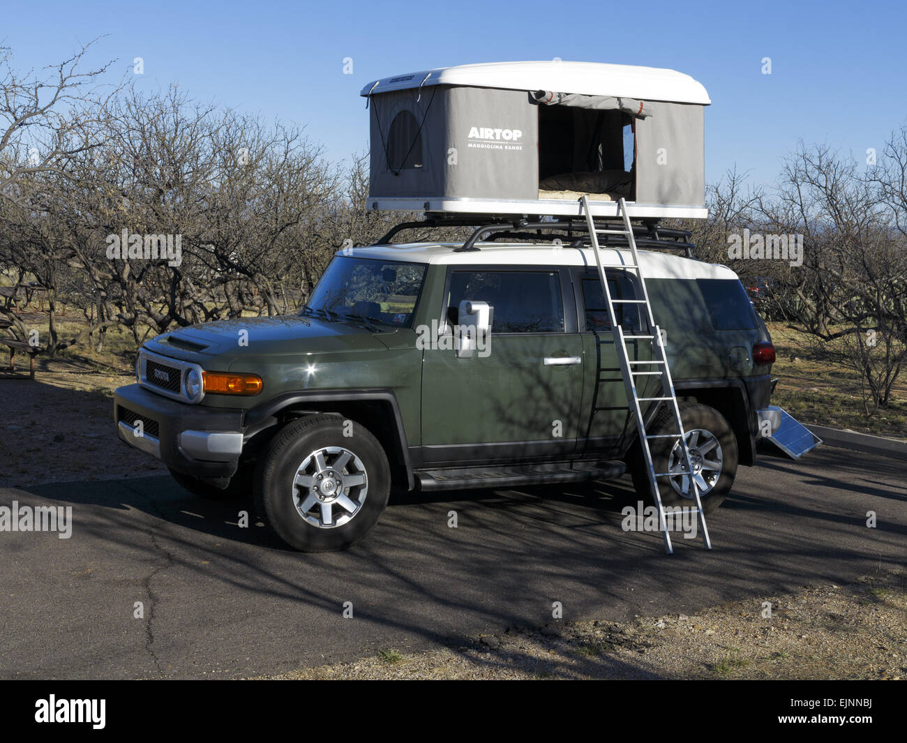 Tenda da tetto Airtop Maggiolina in cima ad un Toyota FJ Cruiser.  Statistiche Arizona united Foto stock - Alamy