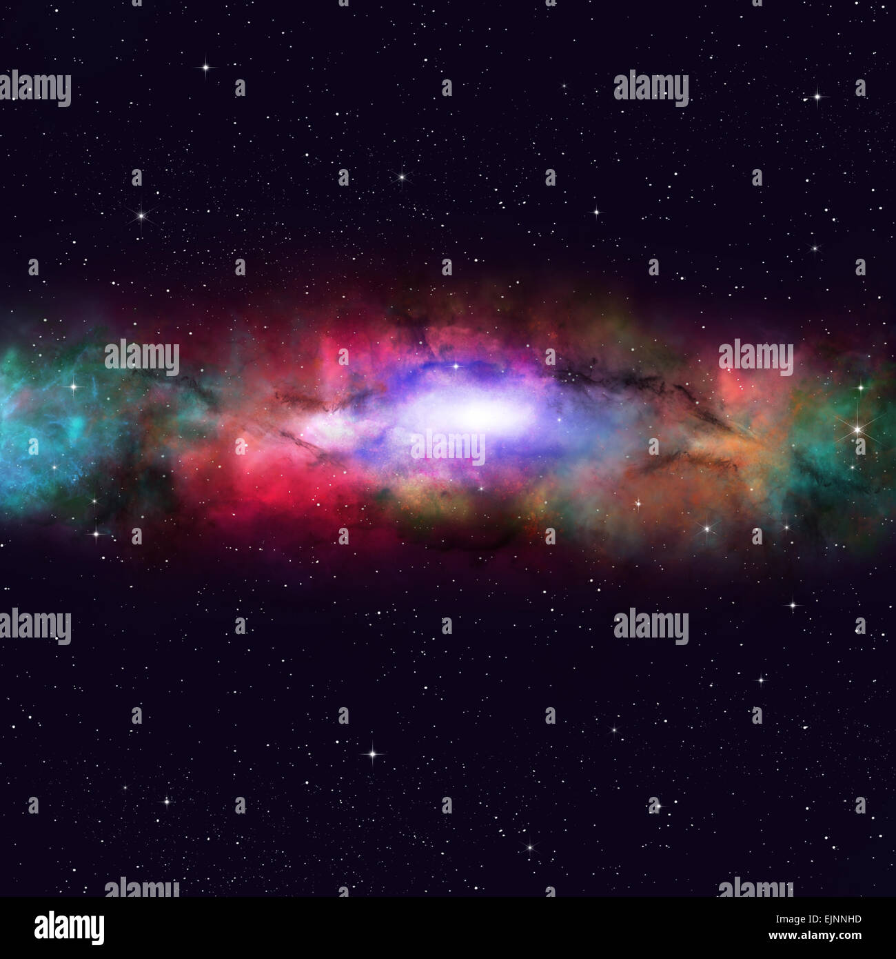 Immaginario spazio profondo nebulosa multicolore immagine con stelle e luci Foto Stock