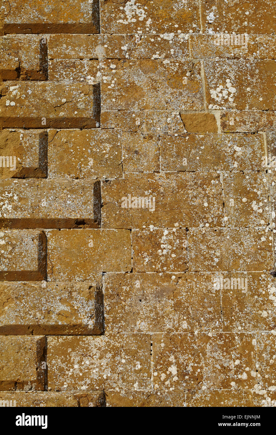 Muro di pietra con dettaglio di bordo Foto Stock