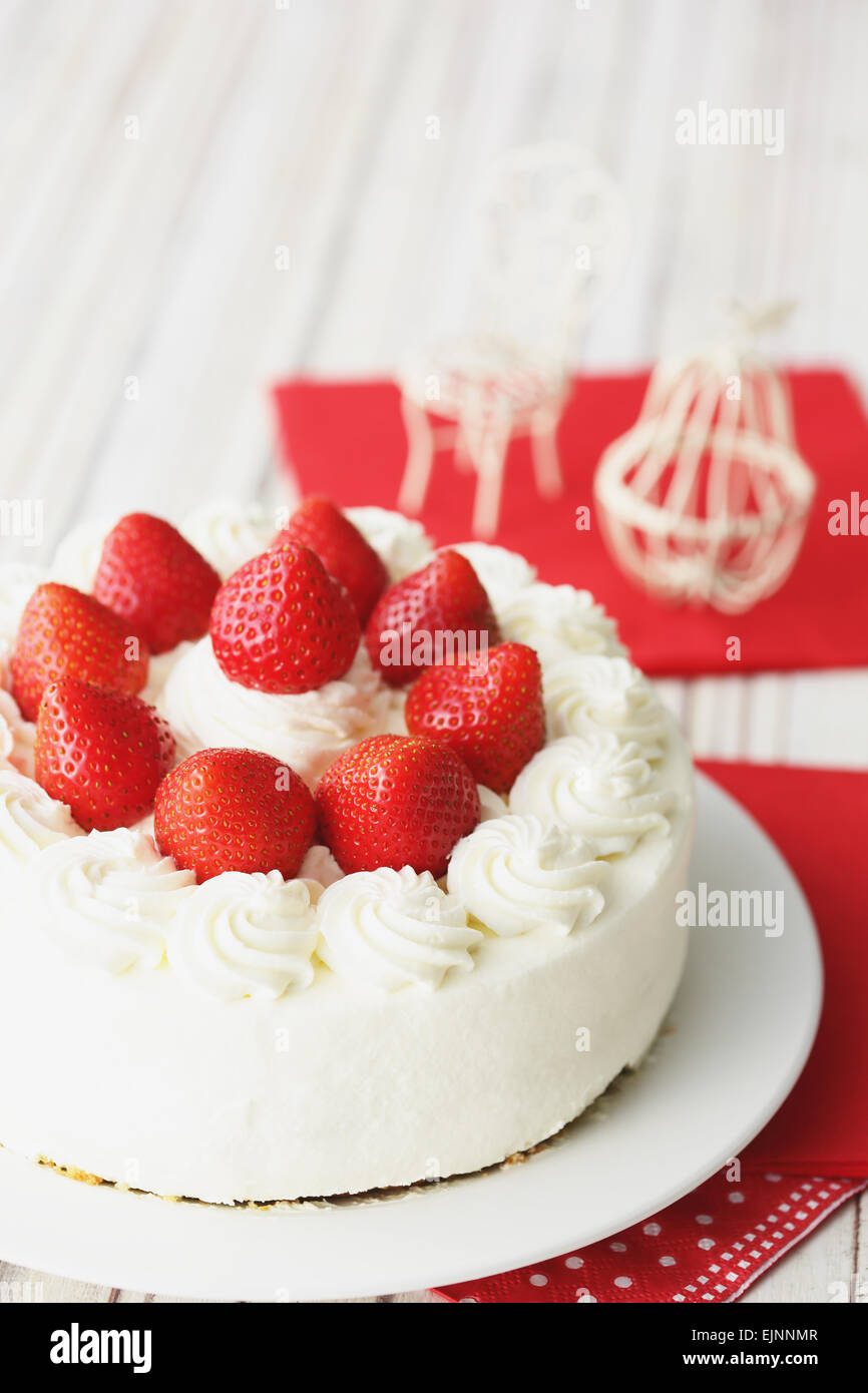 La torta di fragole Foto Stock