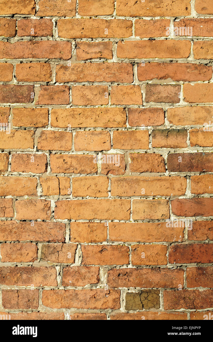 Rosso vecchio muro di mattoni Foto Stock