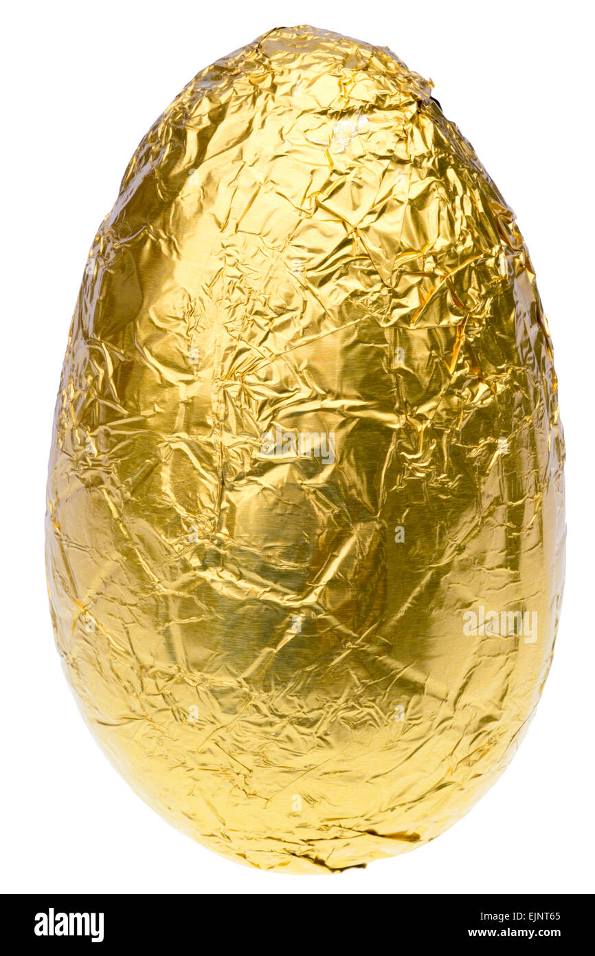Uovo di Pasqua con foglia d'oro, UK. Foto Stock