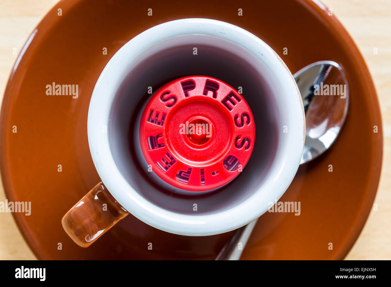 Capsule caffè per la preparazione di caffè, tazza di espresso Foto Stock