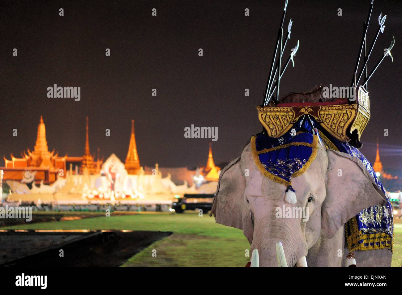 Elefante Bianco al Grand Palace, Bangkok, Thailandia Foto Stock