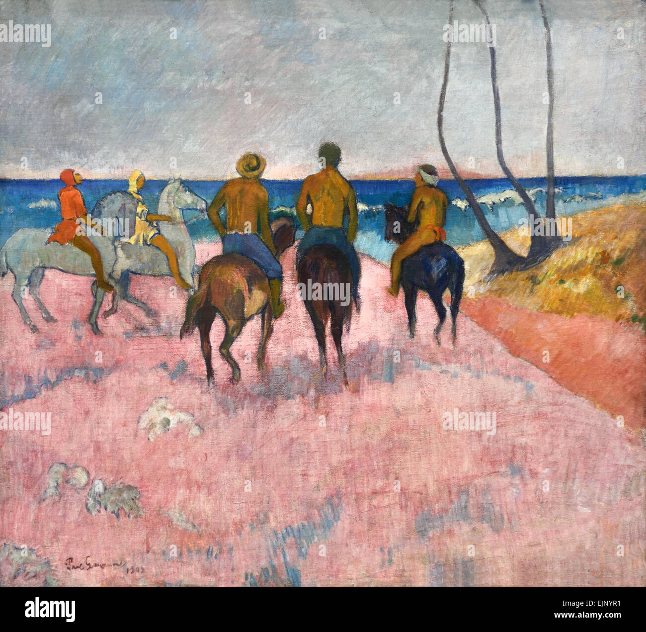 Cavaliers sur la plage (MI), 1902 piloti sulla spiaggia (I) Paul Gauguin 1848-1903 Francia - Francese Foto Stock