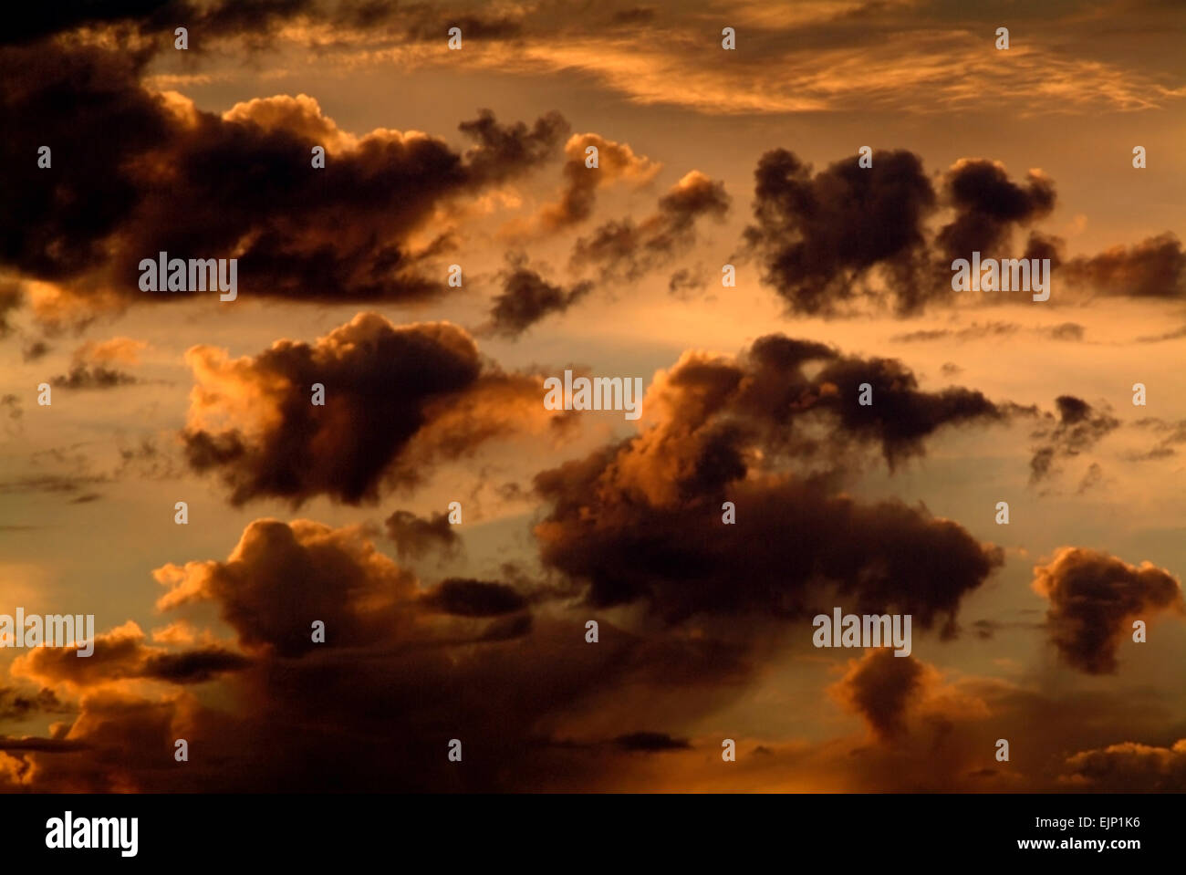 Le nuvole del cielo della sera Foto Stock