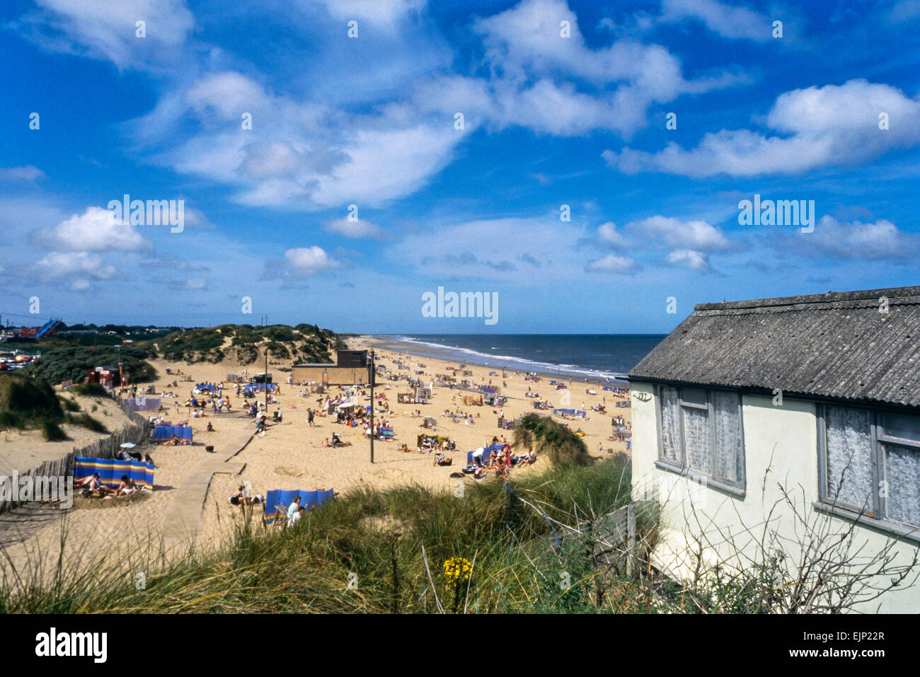 Hemsby spiaggia vicino a Great Yarmouth. Norfolk. In Inghilterra. Regno Unito Foto Stock