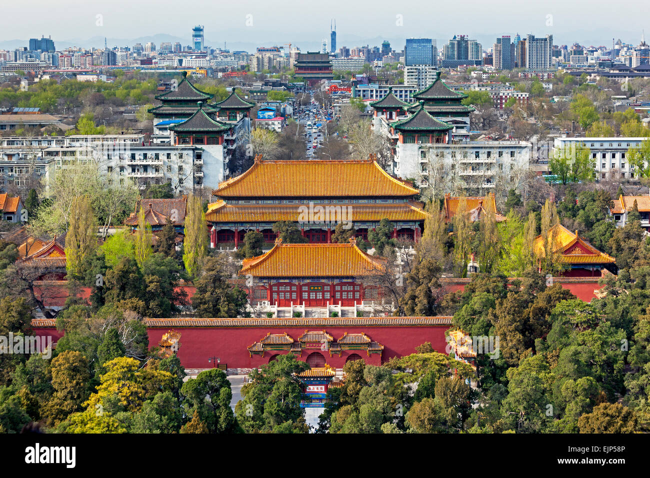 Città Proibita di Pechino, Cina, guardando a sud dal Parco Jingshan viewpoint Foto Stock