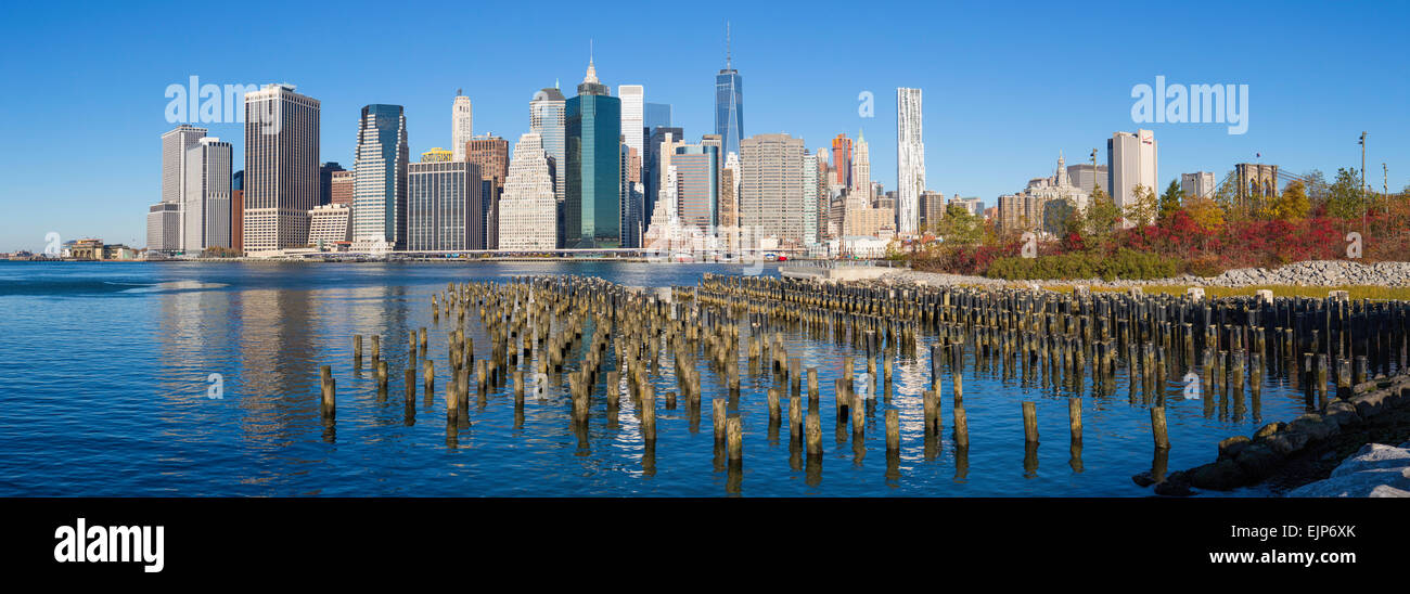 Stati Uniti d'America, New York City e il centro cittadino di Manhattan Financial District, One World Trade Center Freedom Tower Foto Stock