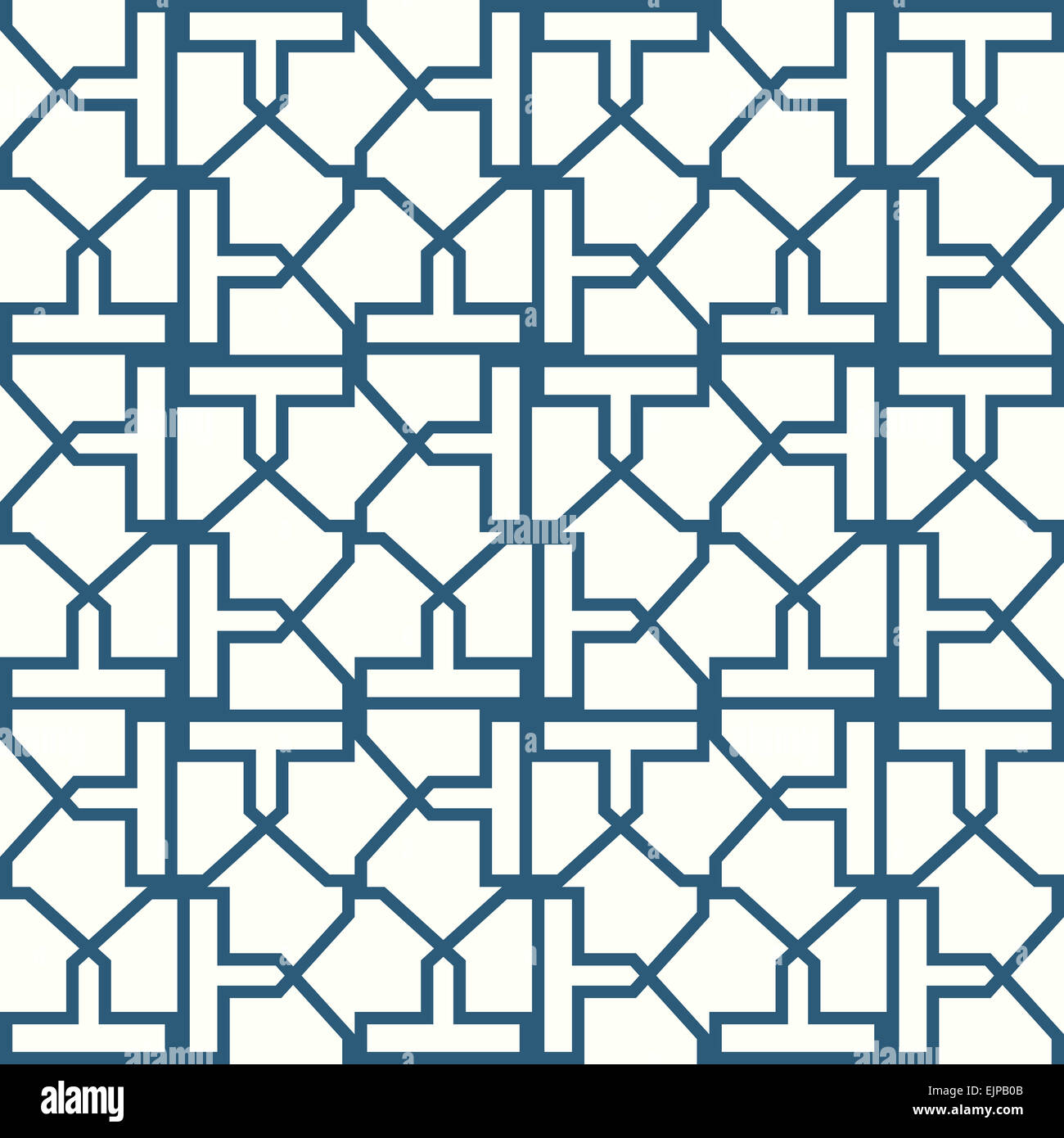 Simmetriche forme geometriche del bianco e del blu del vettore sfondo tessili. Può essere utilizzato come tessuto, Disegno per tovaglia. Foto Stock