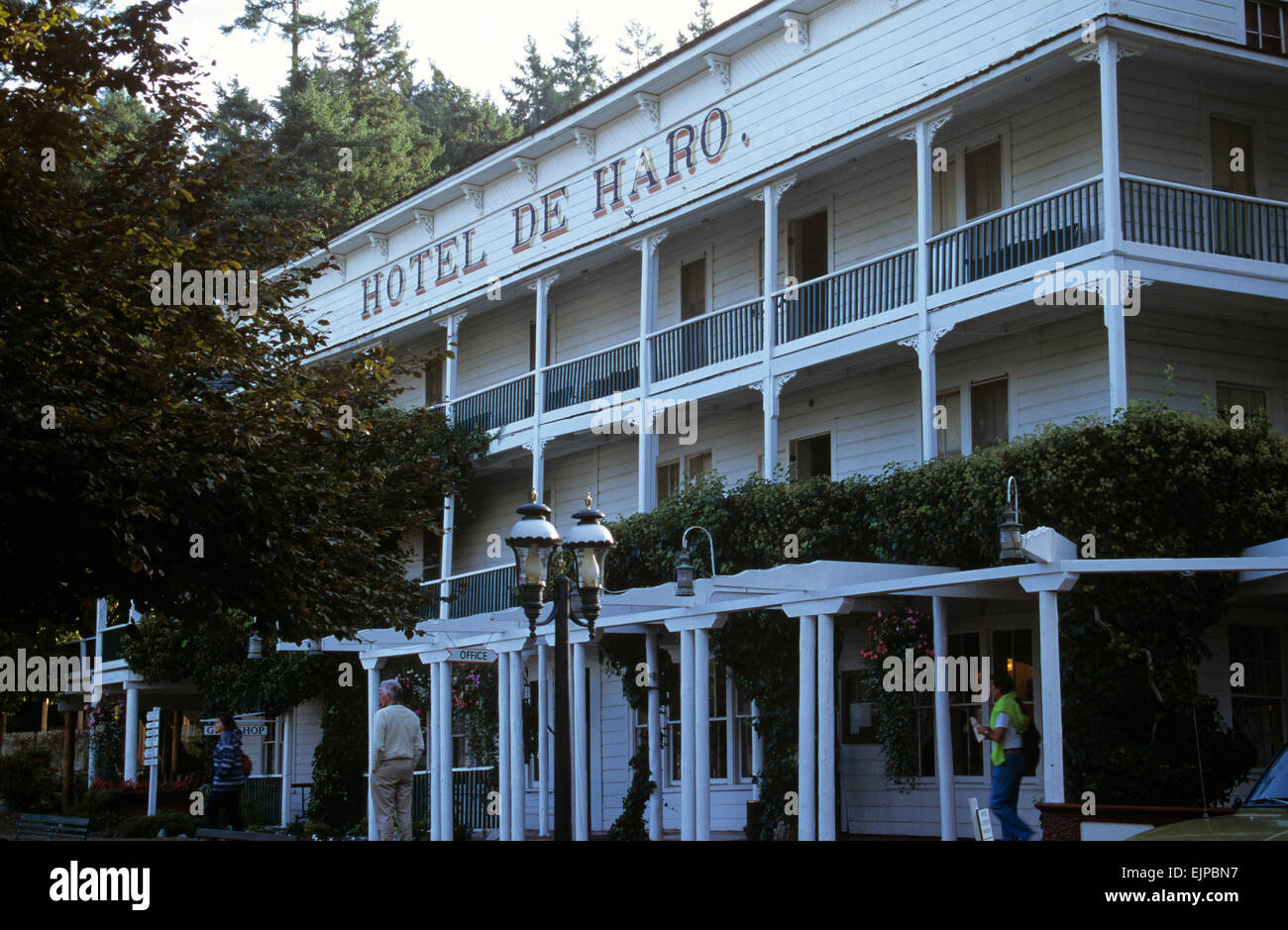 Il secolo-vecchia Hotel De Haro a Roche Harbor Resort, San Juan Island, Washington, Stati Uniti d'America. Foto Stock