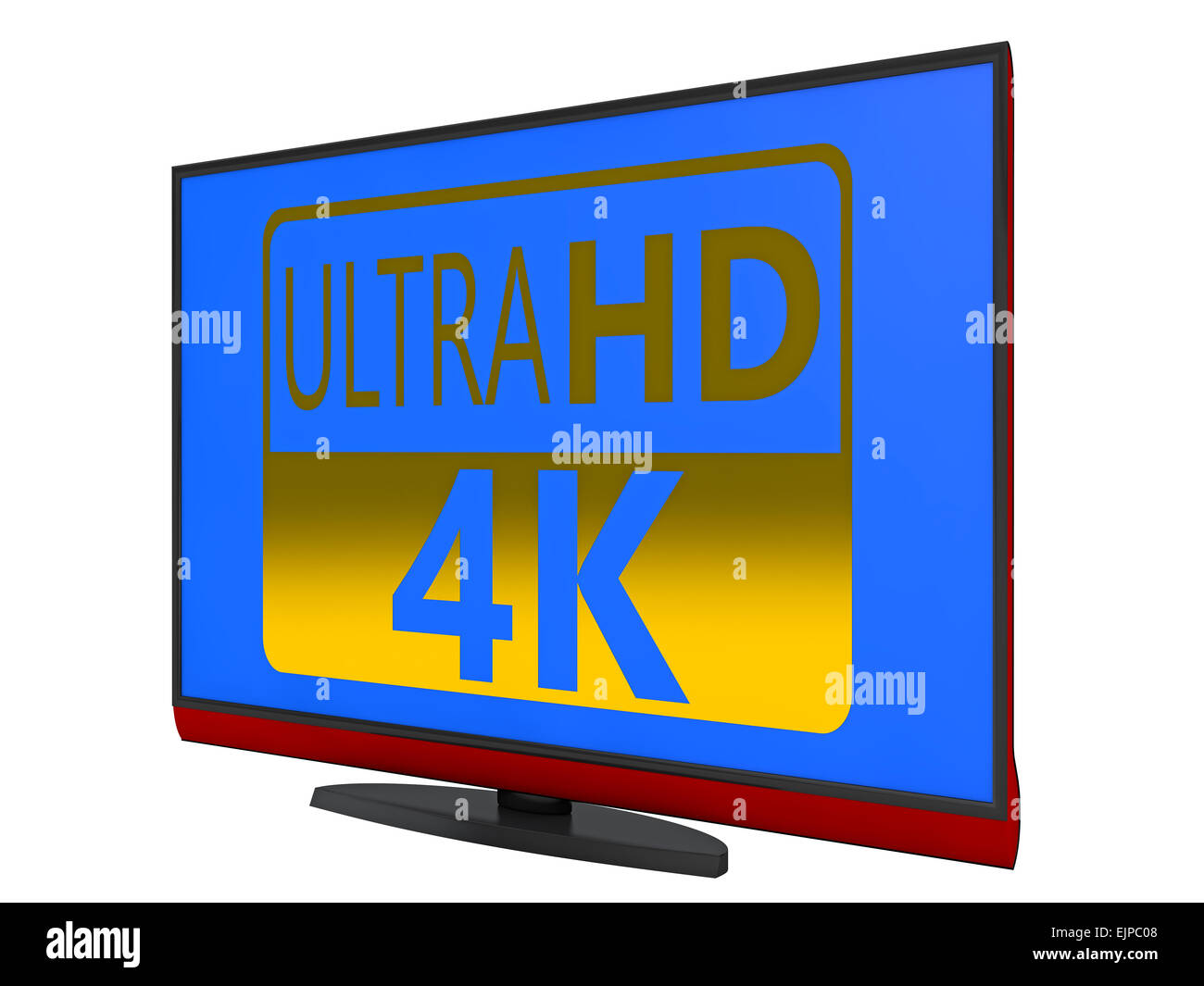 4K Ultra HD TV su sfondo bianco Foto Stock