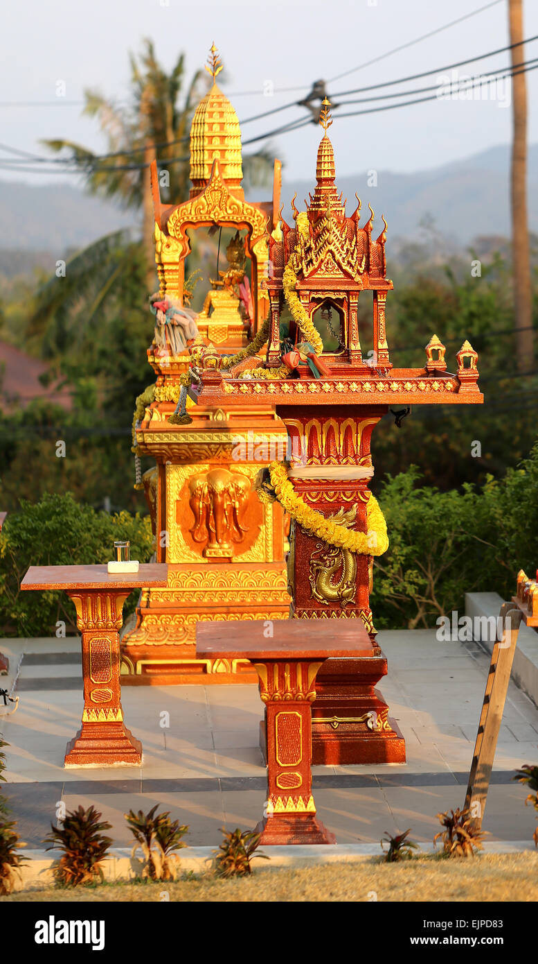 Profumo buddista casa in Thailandia è fotografato vicino fino Foto Stock