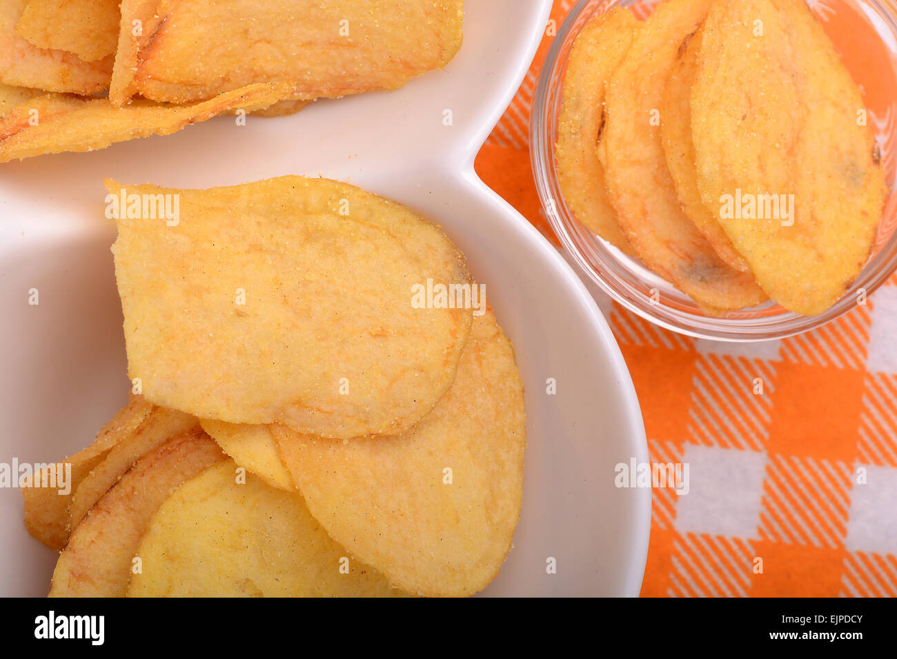 Close-up di fresca e croccante di patate fritte Foto Stock