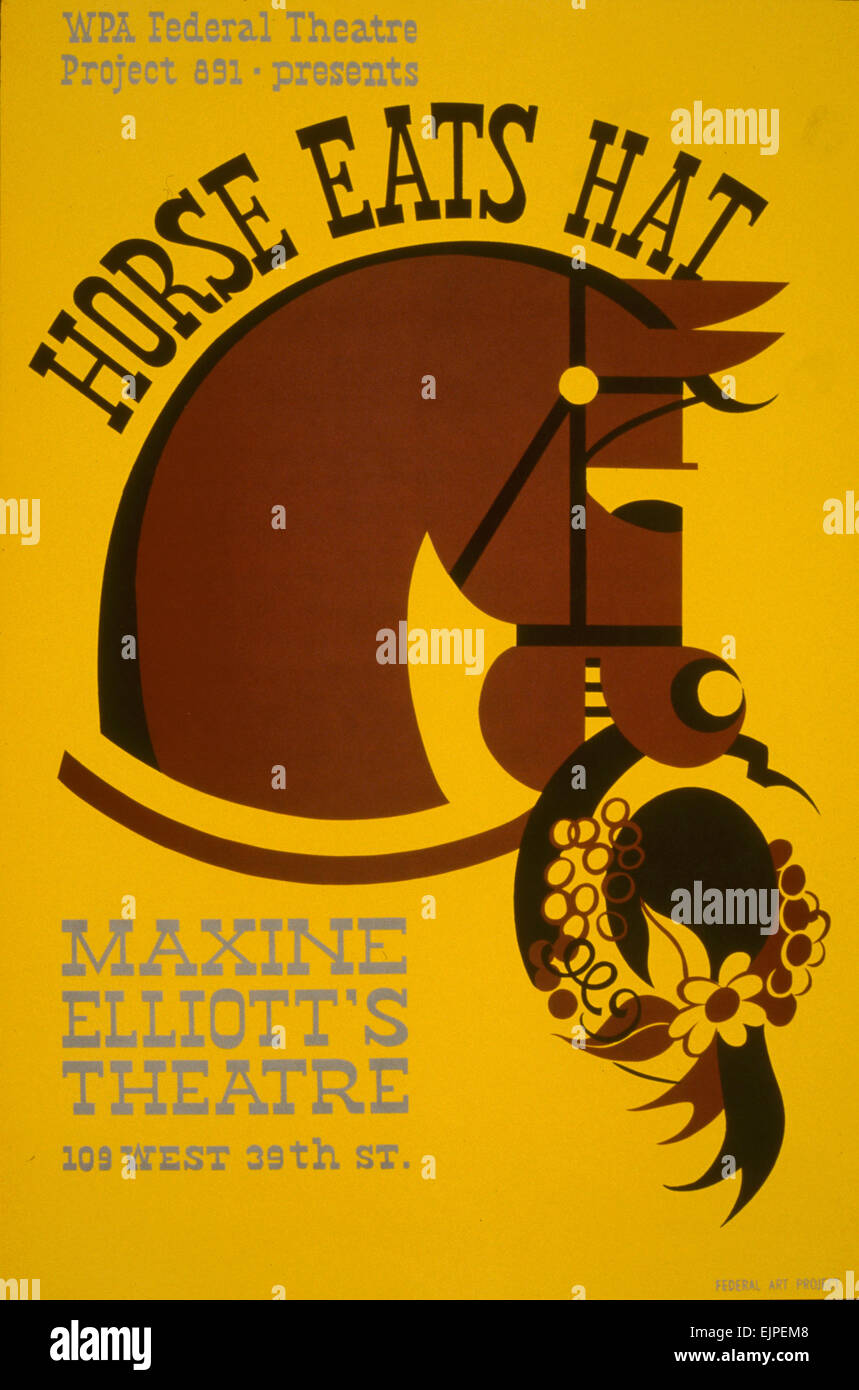 Manifesti teatrali da progetti di lavoro Administration (WPA) prodotte tra il 1936 e il 1943. (Biblioteca del Congresso) Foto Stock