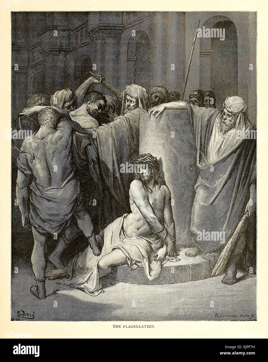 La Flagellazione di Cristo - illustrazione di Paul Gustave Doré (1832-1883) dal 1880 edizione della Bibbia. Vedere la descrizione per maggiori informazioni. Foto Stock La Flagellazione di Cristo - illustrazione di Paul Gustave Doré (1832-1883) dal 1880 edizione della Bibbia. Vedere la descrizione per maggiori informazioni. Foto Stock