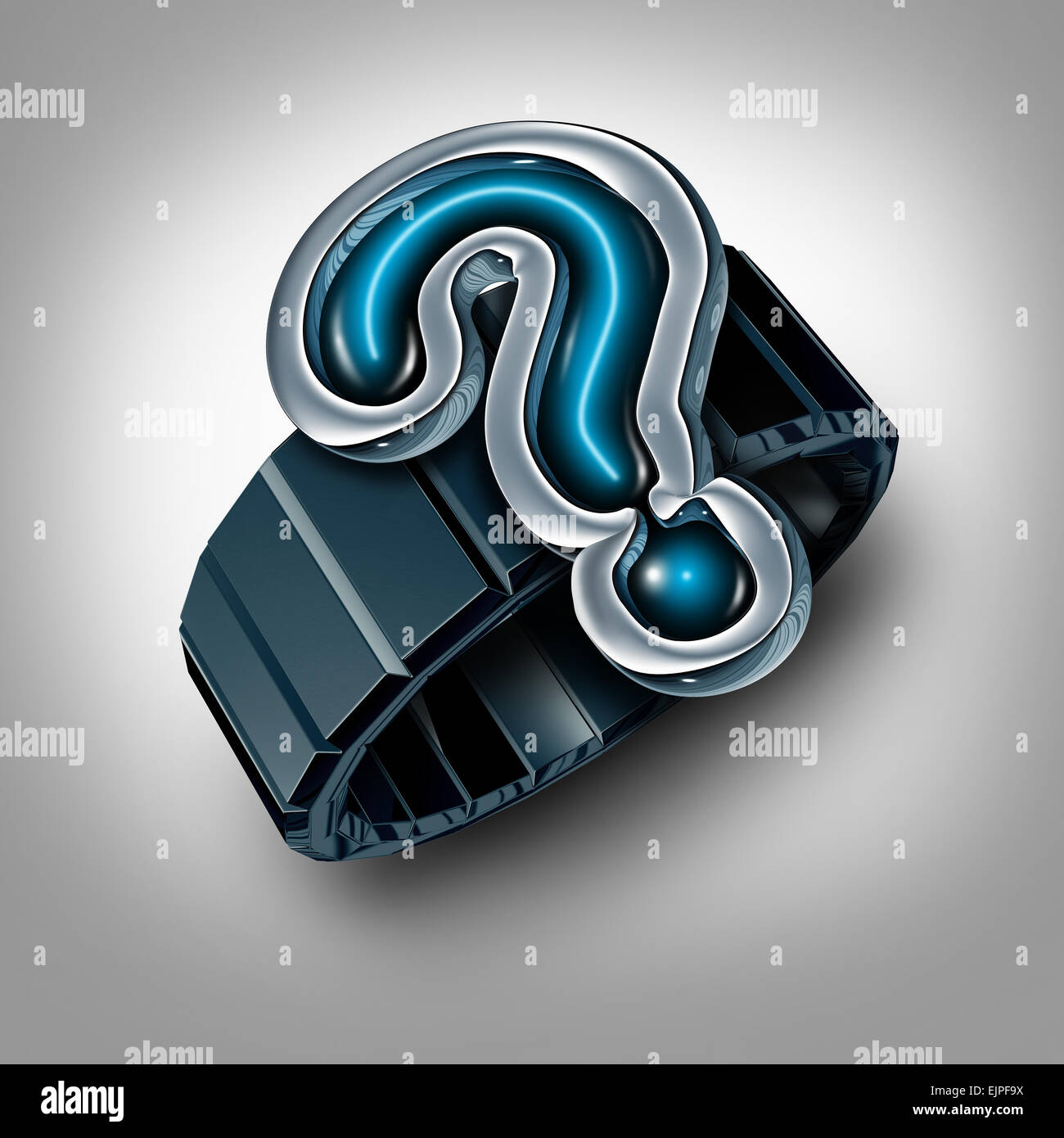 Smartwatch domande di un concetto o di un orologio intelligente tecnologia indossabile simbolo come un dispositivo che si collega a internet come un braccialetto Foto Stock